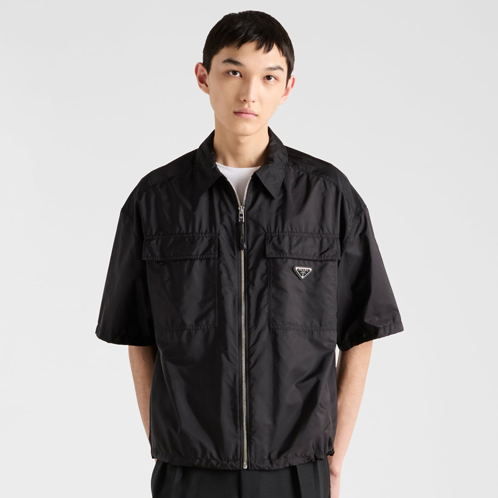 PRADA Black Short-sleeve Light Re-nylon Shirt #382086
