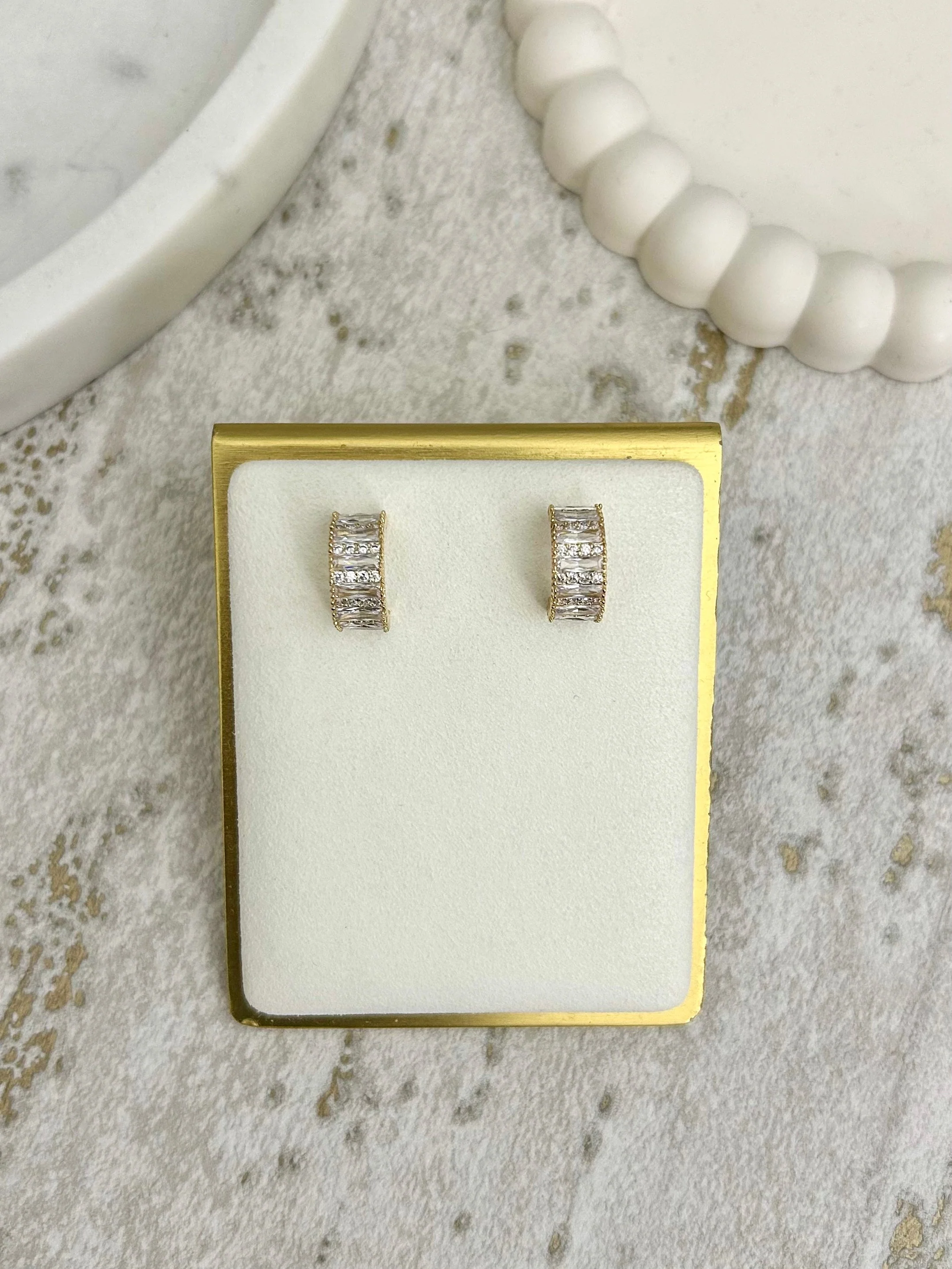Diamonté Chunky Thick Earrings (2 Colours)
