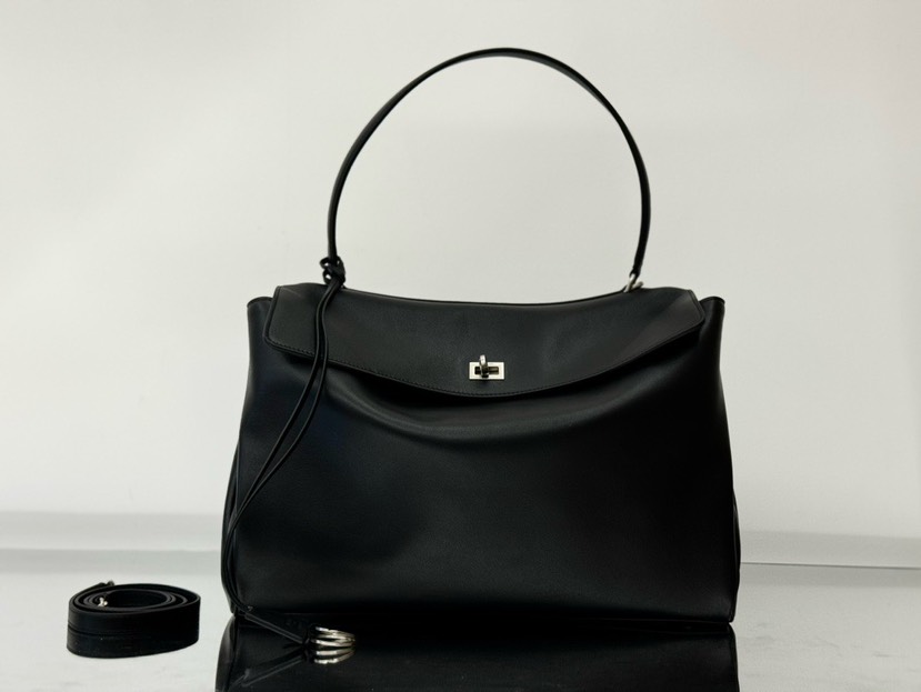 [TOP] BALENCIAGA Rodeo Bag 40x30x13cm - Black & SHW - 711 Luxury