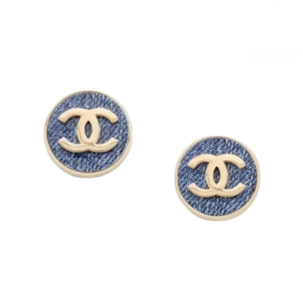 Chanel Jewelry Chanel Buttons Earrings Metal Denim #393718 | Nigo Office