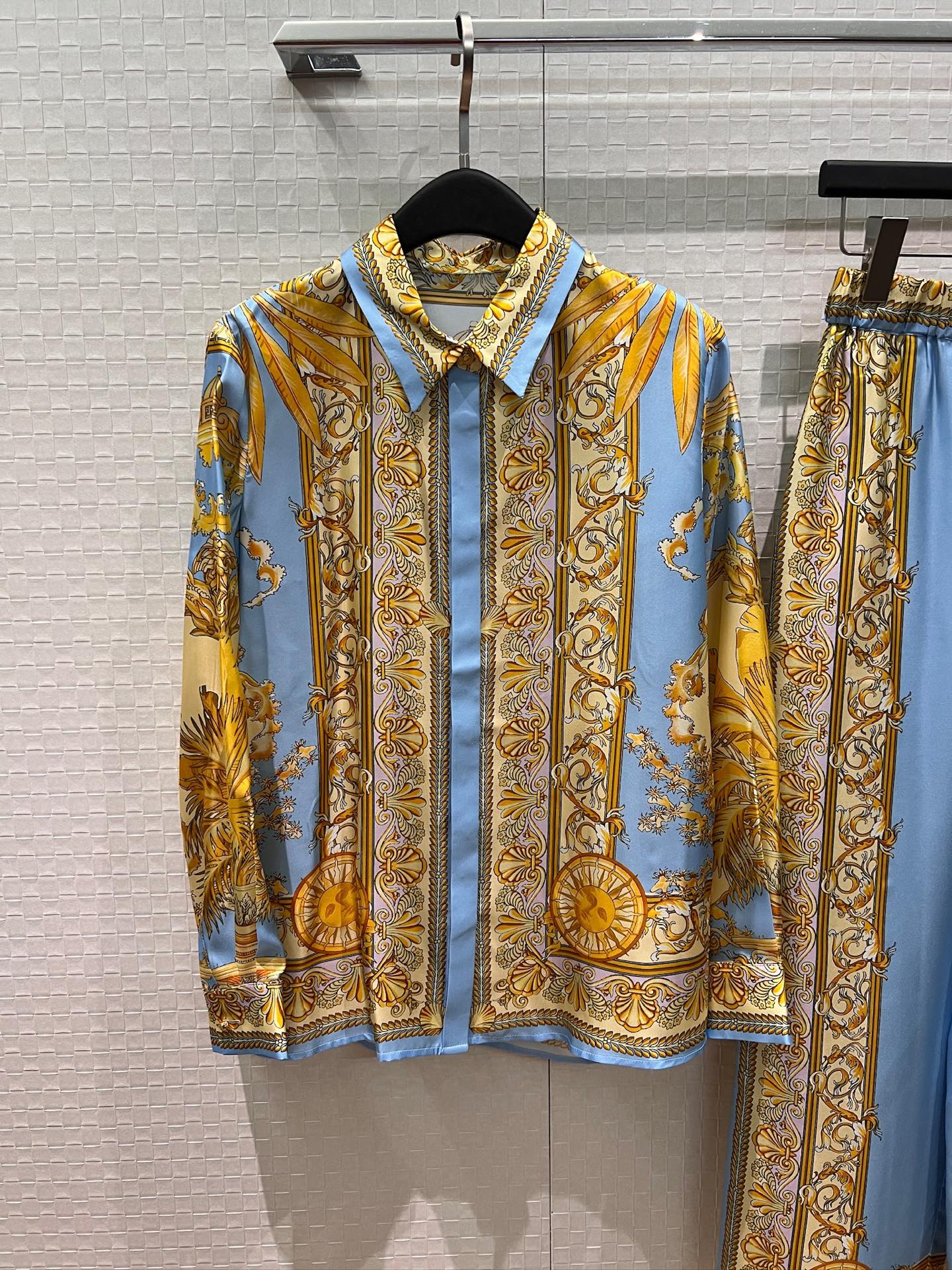 [TOP] VERSACE Silk Twill Shirt - Yellow