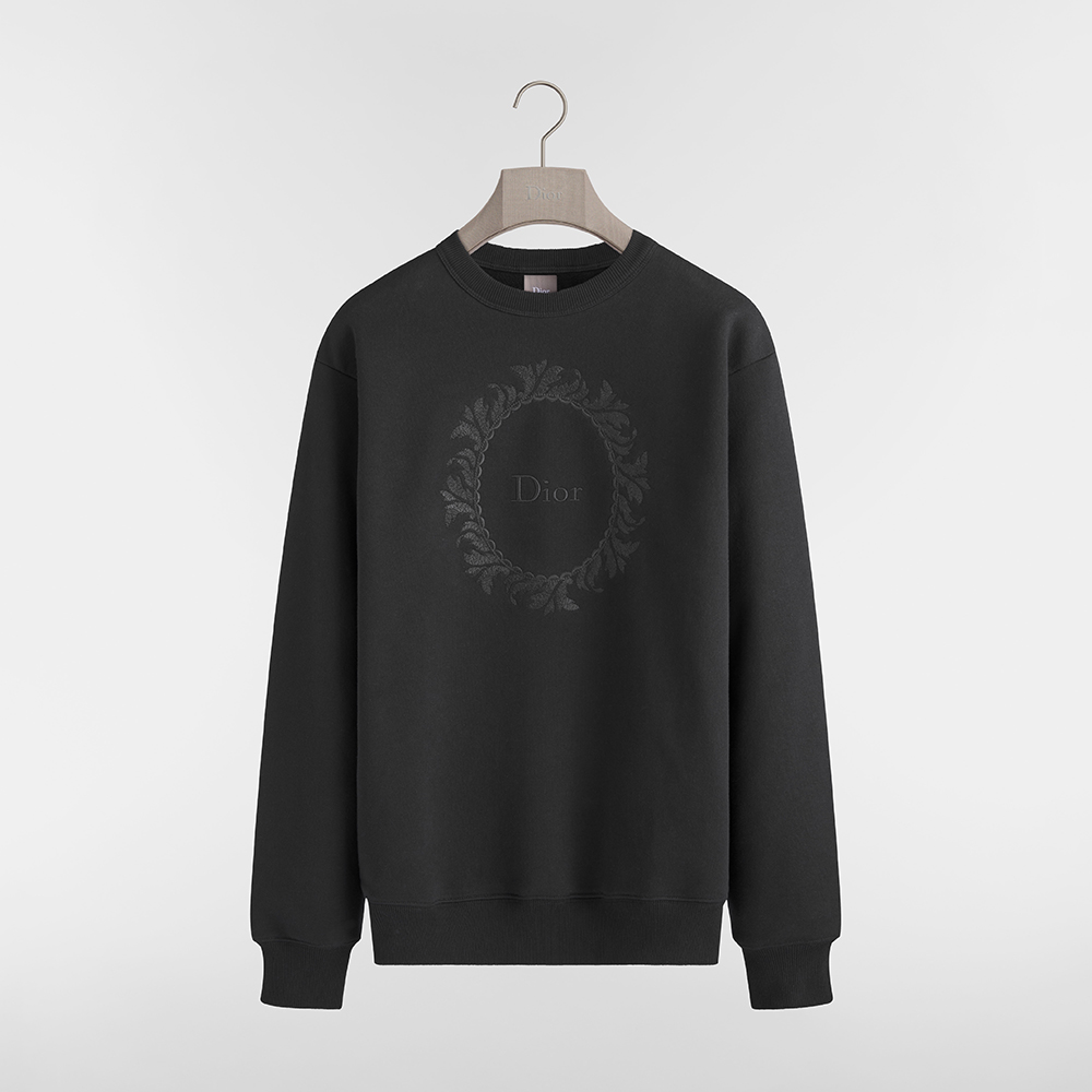 Dior black Clothing DIOR Dior Médaillon Loose Fit Track Top Black Cotton Brushed Cloth #395413 | Nigo Office