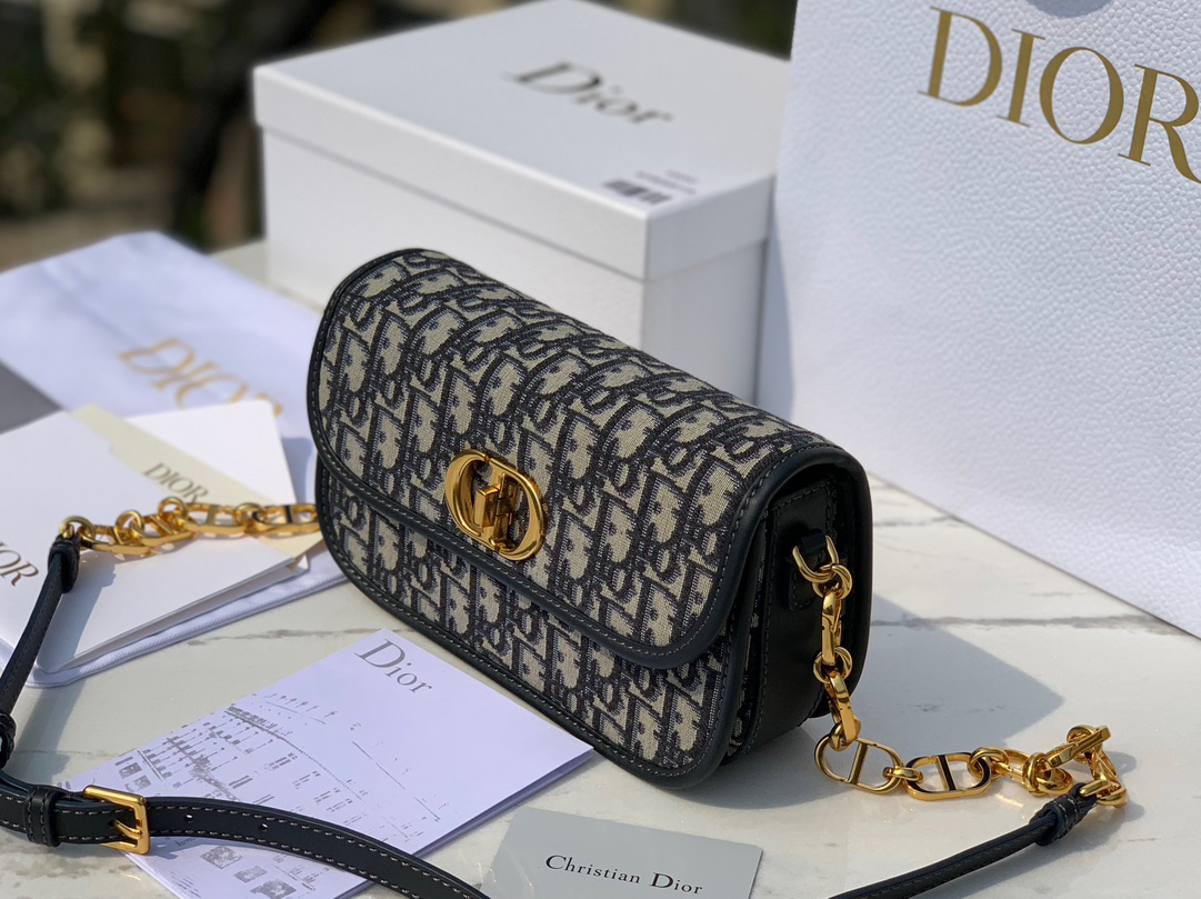 [TOP] Christian Dior 30 Montaigne Avenue Bag 22.5x12.5x6.5cm - Navy Blue - 711 Luxury