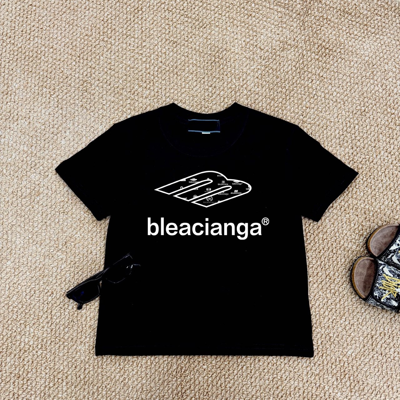 Bleacianga Unisex Kids Letter Logo Print Short Sleeve Cotton T-Shirt Boys Girls Basic Casual Tee Sizes 90-150