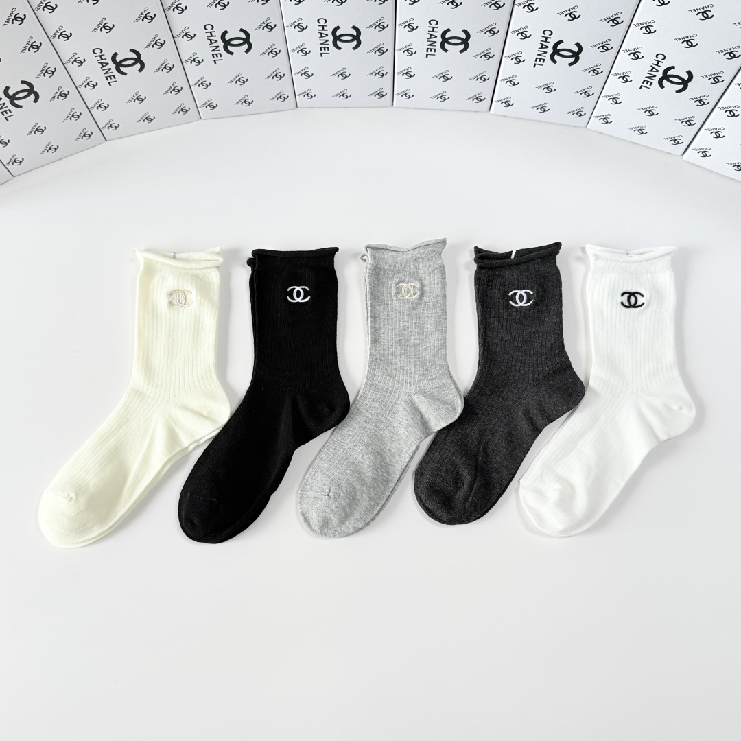 [TOP] CHANEL Socks - 5 Pieces as a Set - 711 Luxury