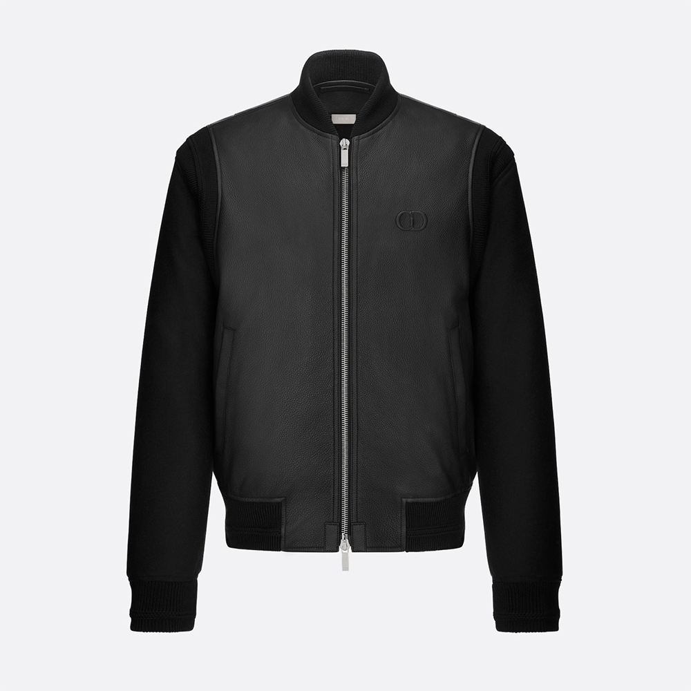Dior Wool and Leather Baseball Jacket #388944