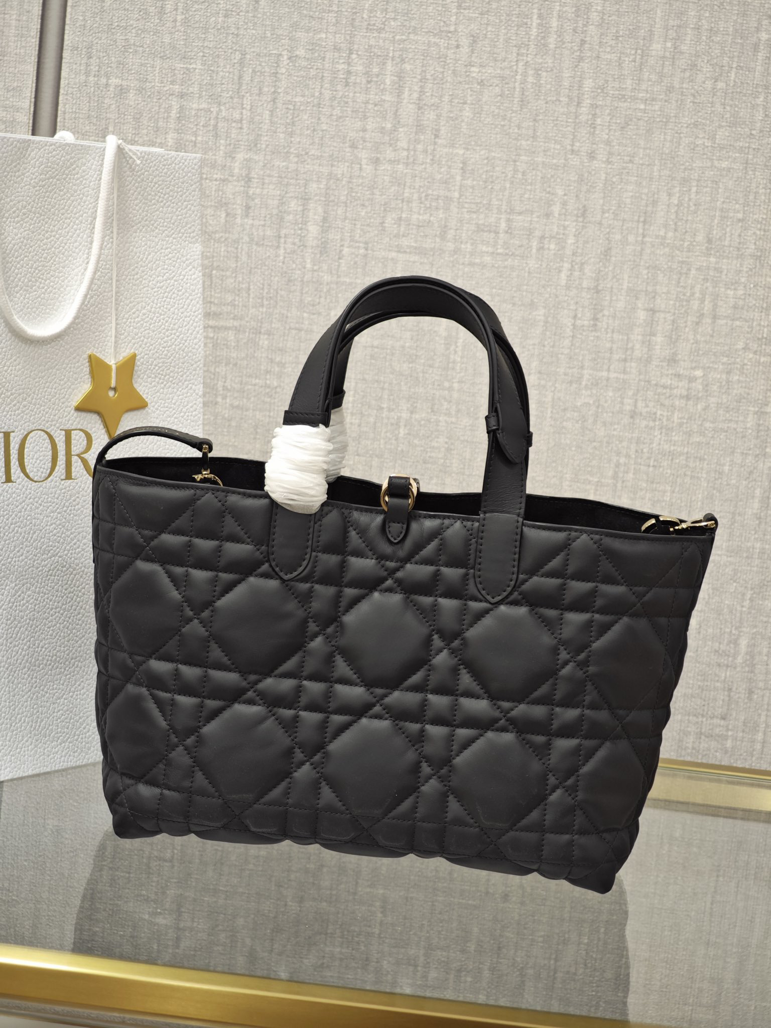 [TOP] Christian Dior Toujours Bag Calfskin Medium 28*21.5*19cm - Black