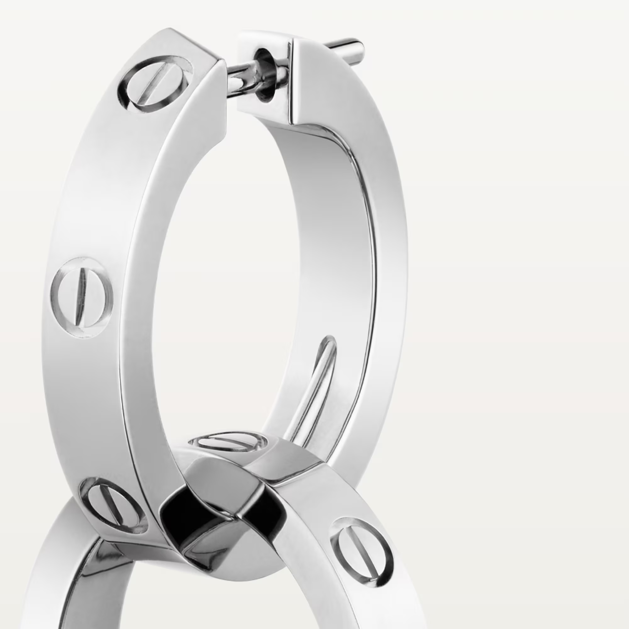 Carty Love Luna Loop Earrings, White Gold, Multiwear