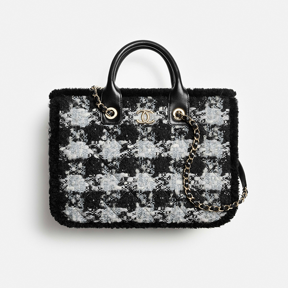 NIGO Chanel Small Tote Tweed Shearling Lambskin #nigo376286