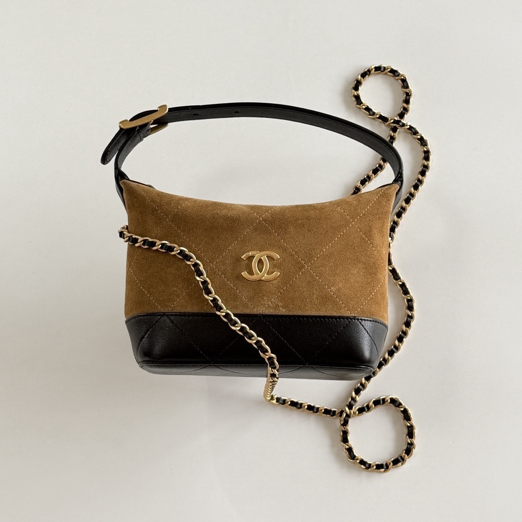Chanel Suede Lambskin Colorblock Lunch Box Bag #379883