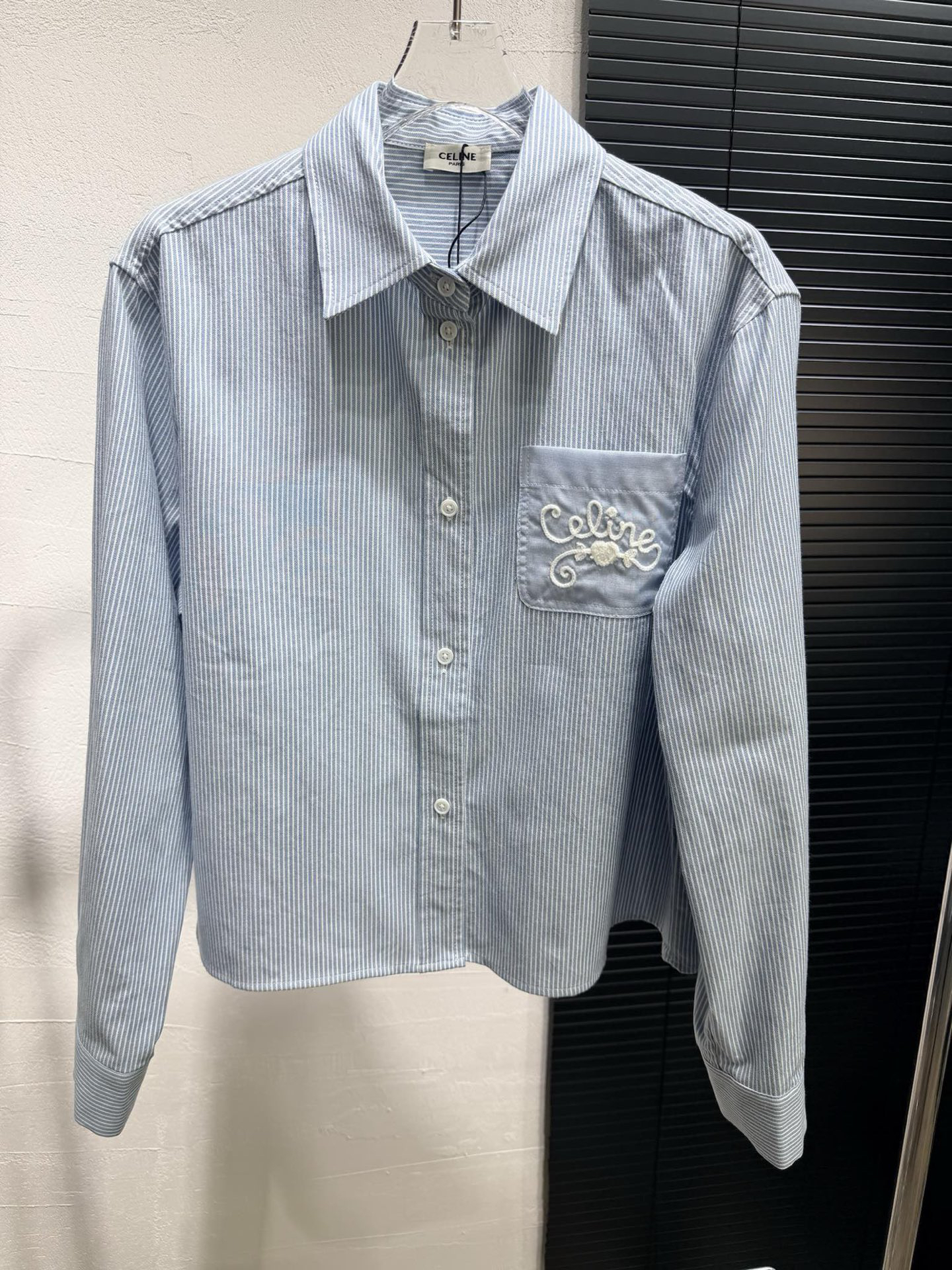 [TOP] CELINE Long-sleeved Shirt - Blue