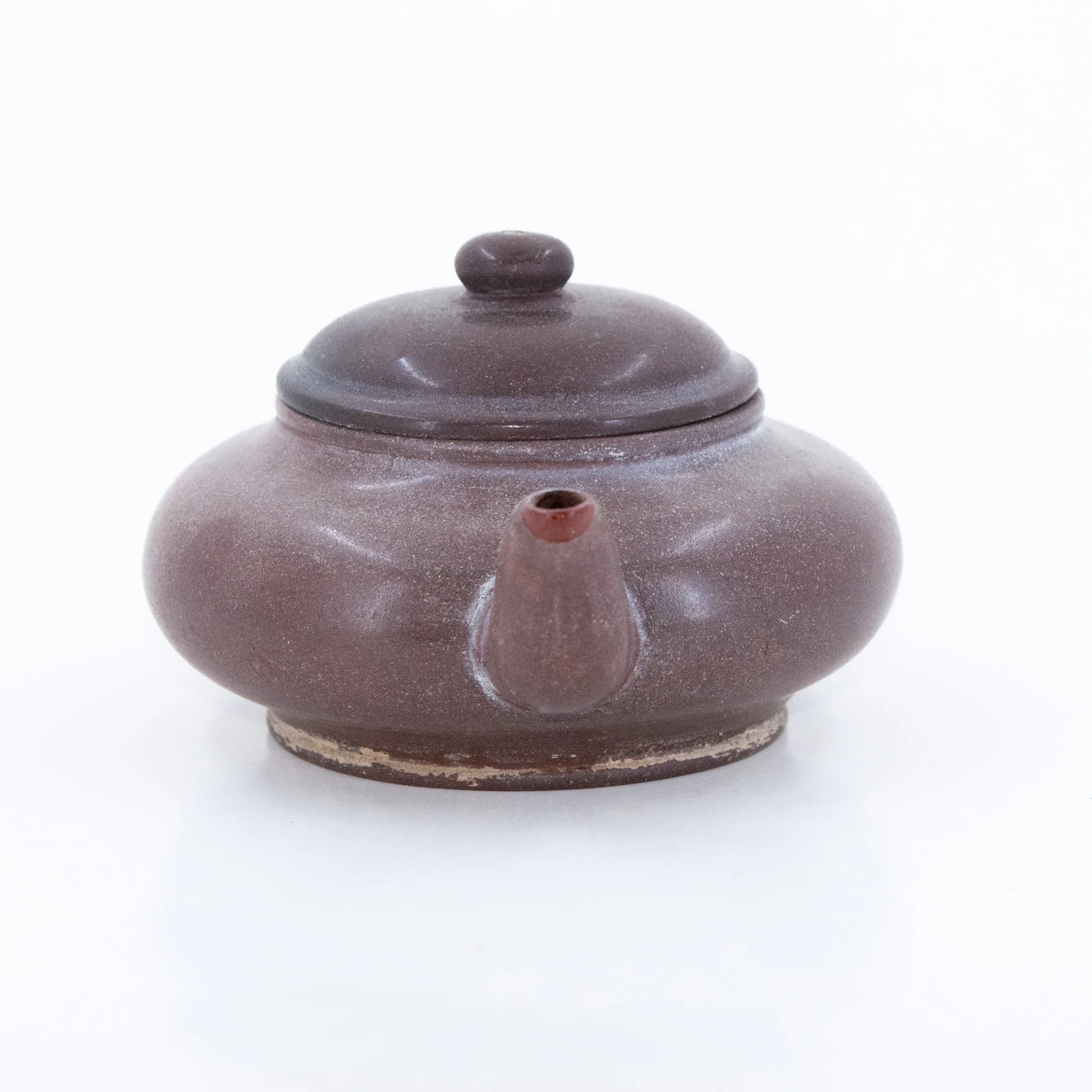 Antique Yixing Shuimo Polished Ban Lamp Chinese Teapot (Fat Spout)