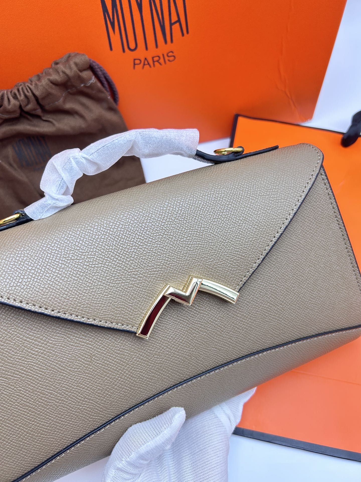 [TOP] MOYNAT Gabrielle Bag Cowhide 26x16x4cm - Gray - 711 Luxury