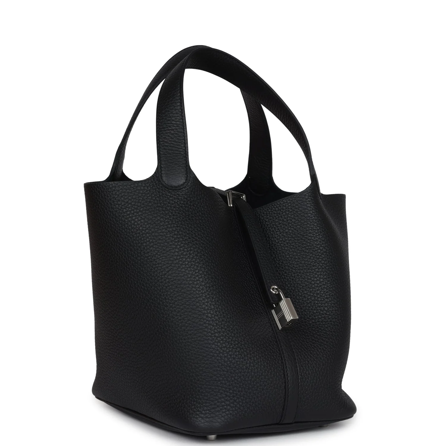 Hermes Picotin Lock  Black Clemence Palladium Hardware