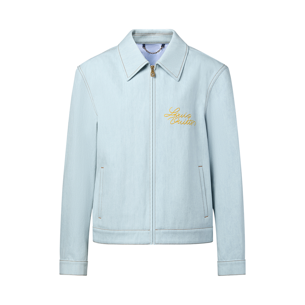 Louis Vuitton Accessory LOUIS VUITTON Embroidered Signature Denim Workwear Blouson #387217 | Nigo Office