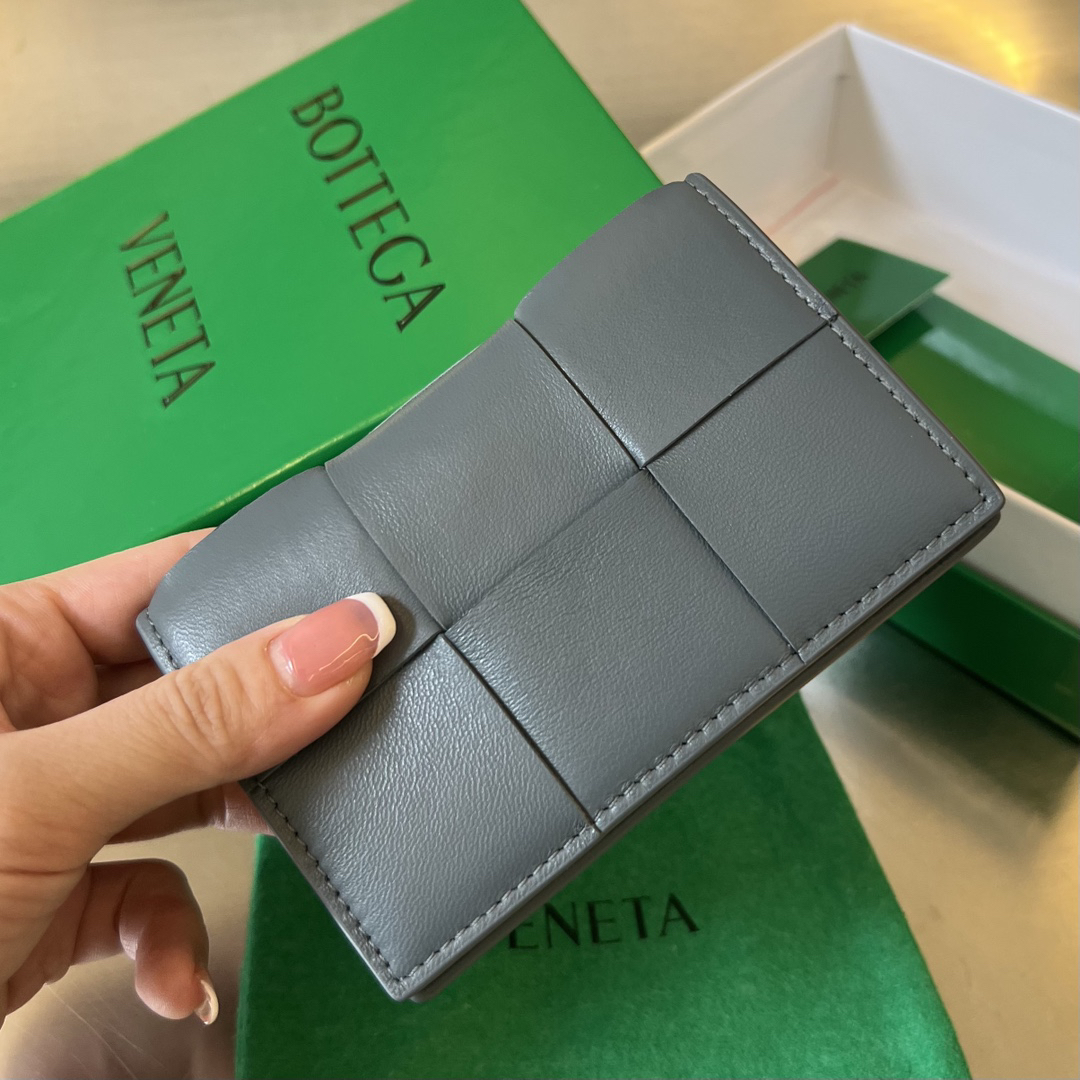 [TOP] Bottega Veneta BV Folding Slim Business Card Holder 12.5x7.5 cm - Dark Grey - 711 Luxury