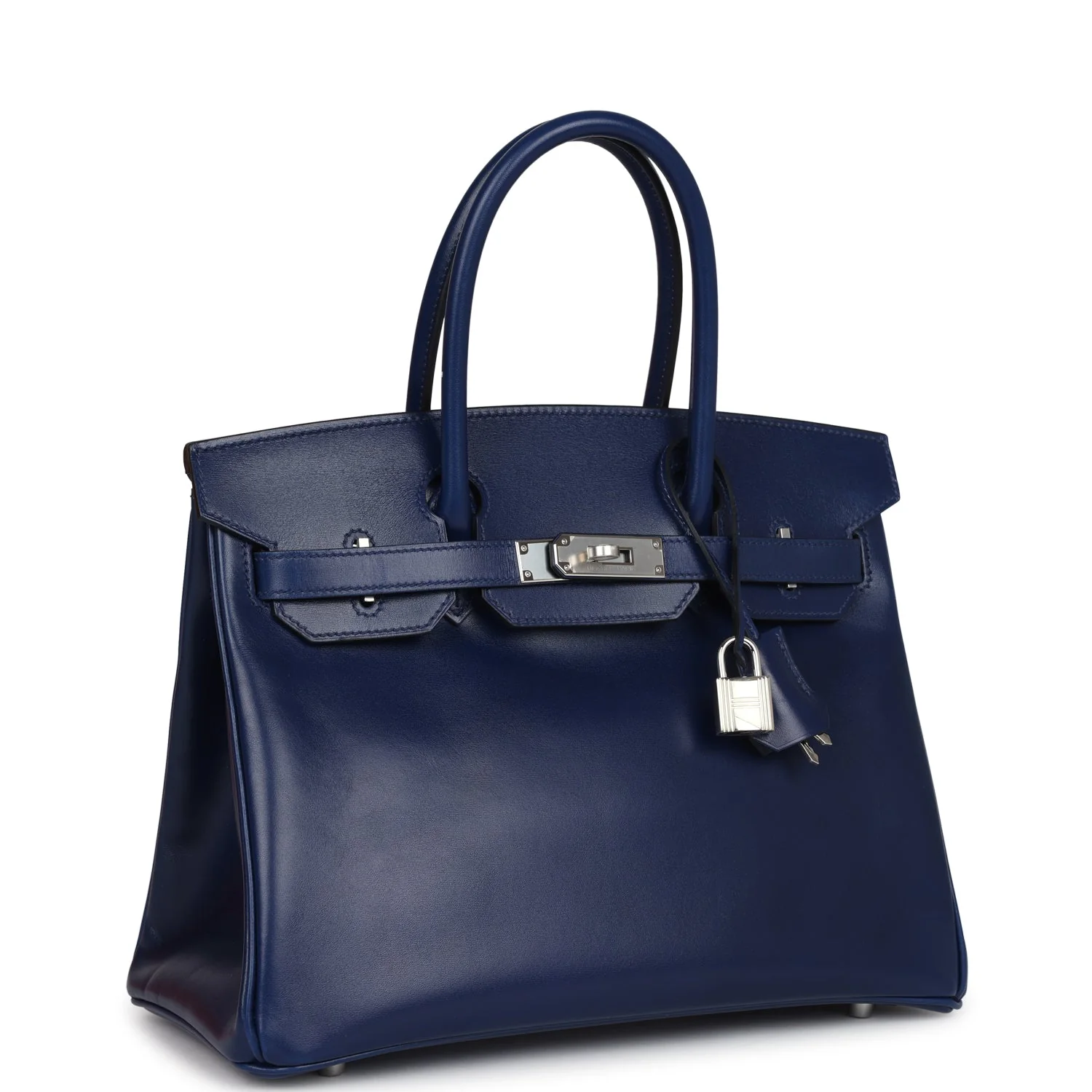 Hermes BirkinBleu Saphir Box Palladium Hardware