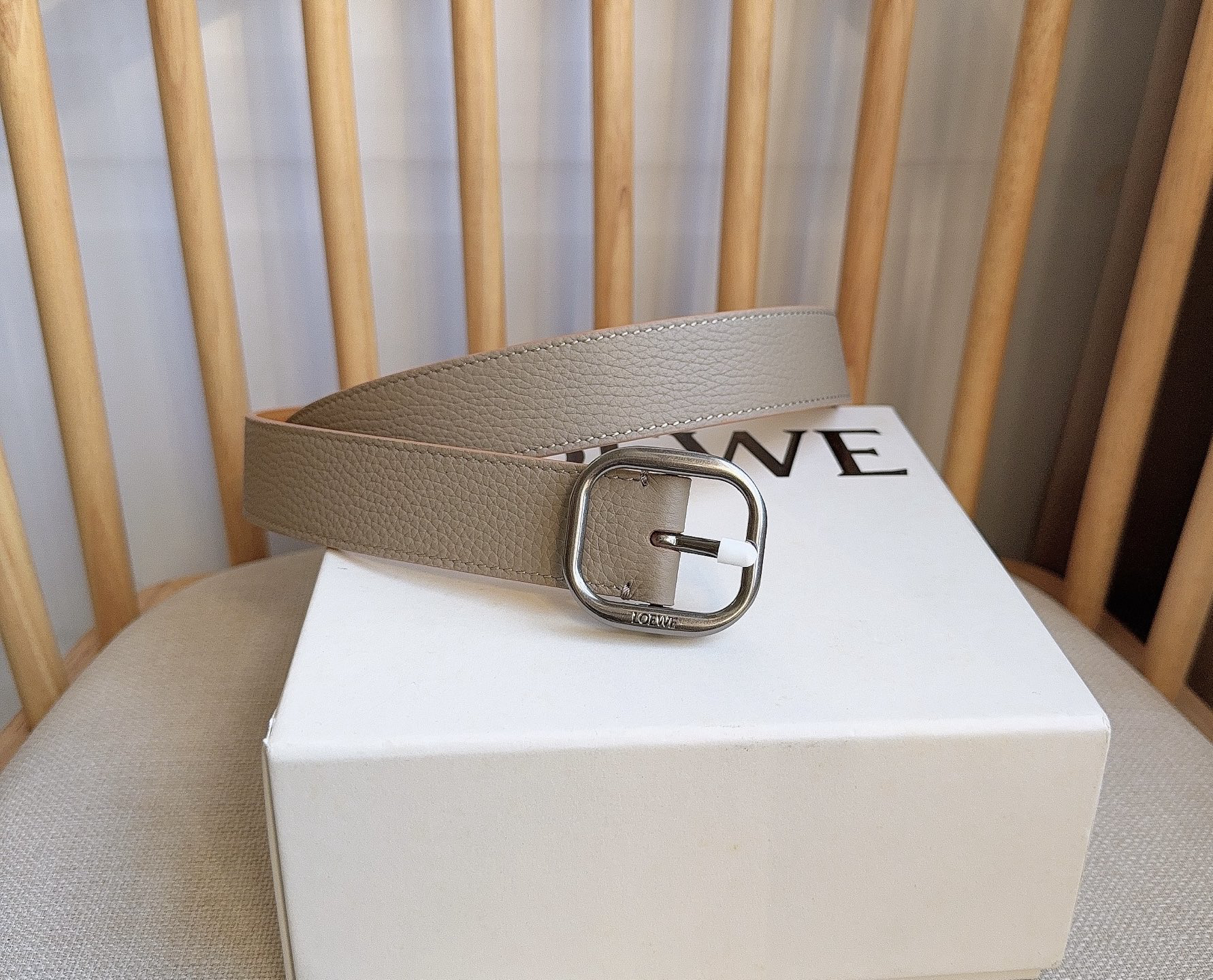 [TOP] LOEWE Leather Belt 3.0cm - Grey - 711 Luxury