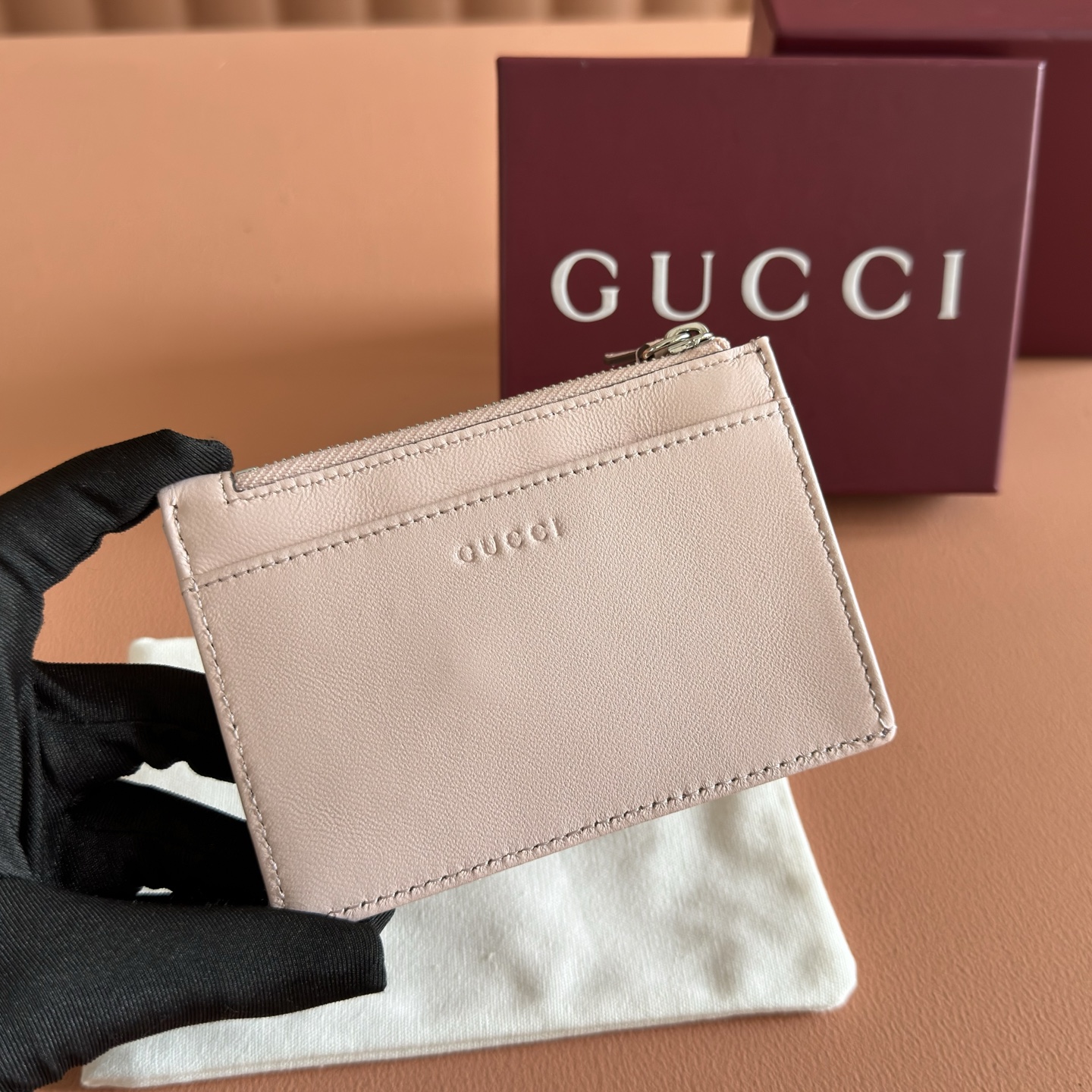 [TOP] GUCCI Coin Purse Lambskin 12x8.5cm - Pink - 711 Luxury