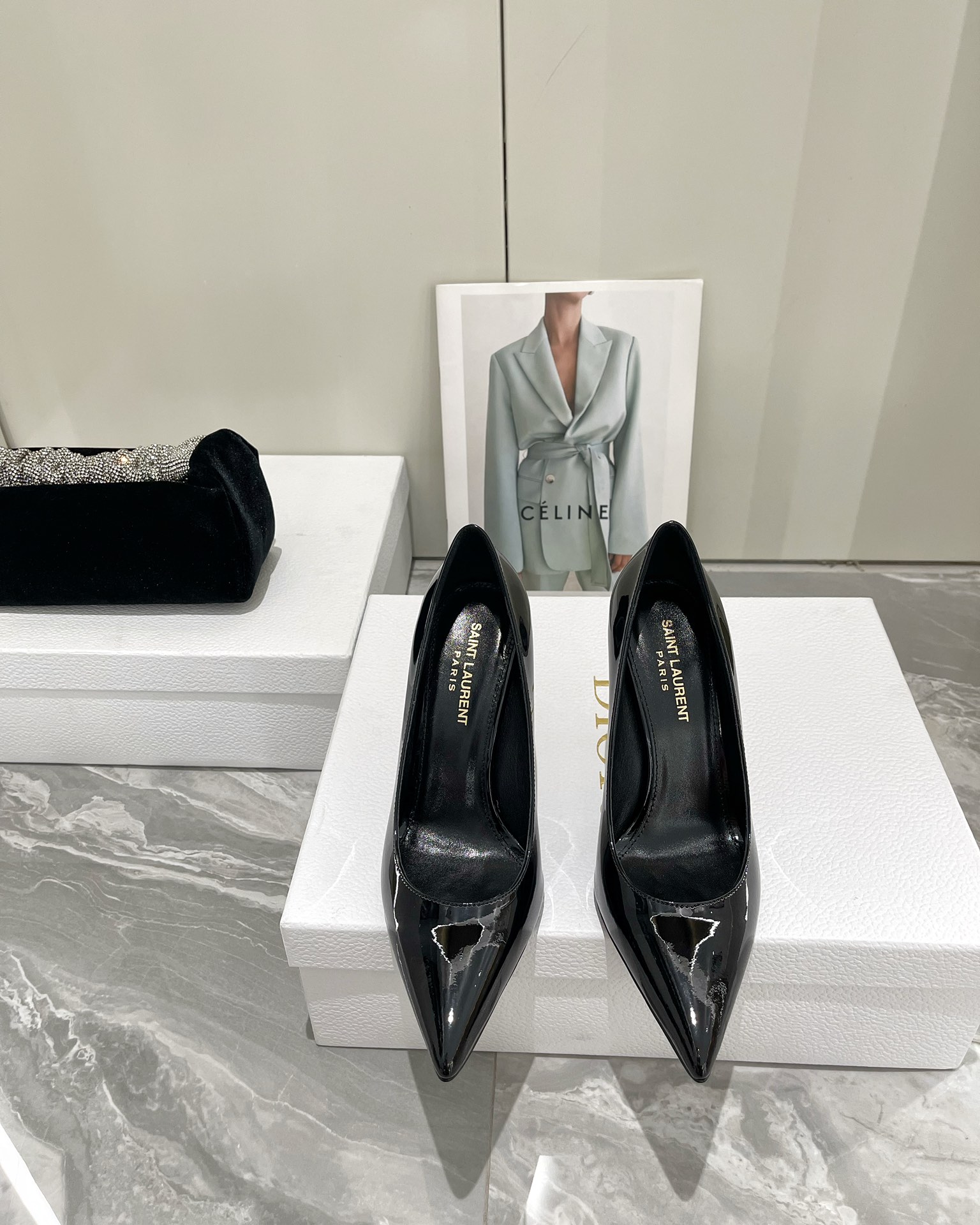 [TOP] Yves Saint Laurent YSL Pumps - Black - 711 Luxury