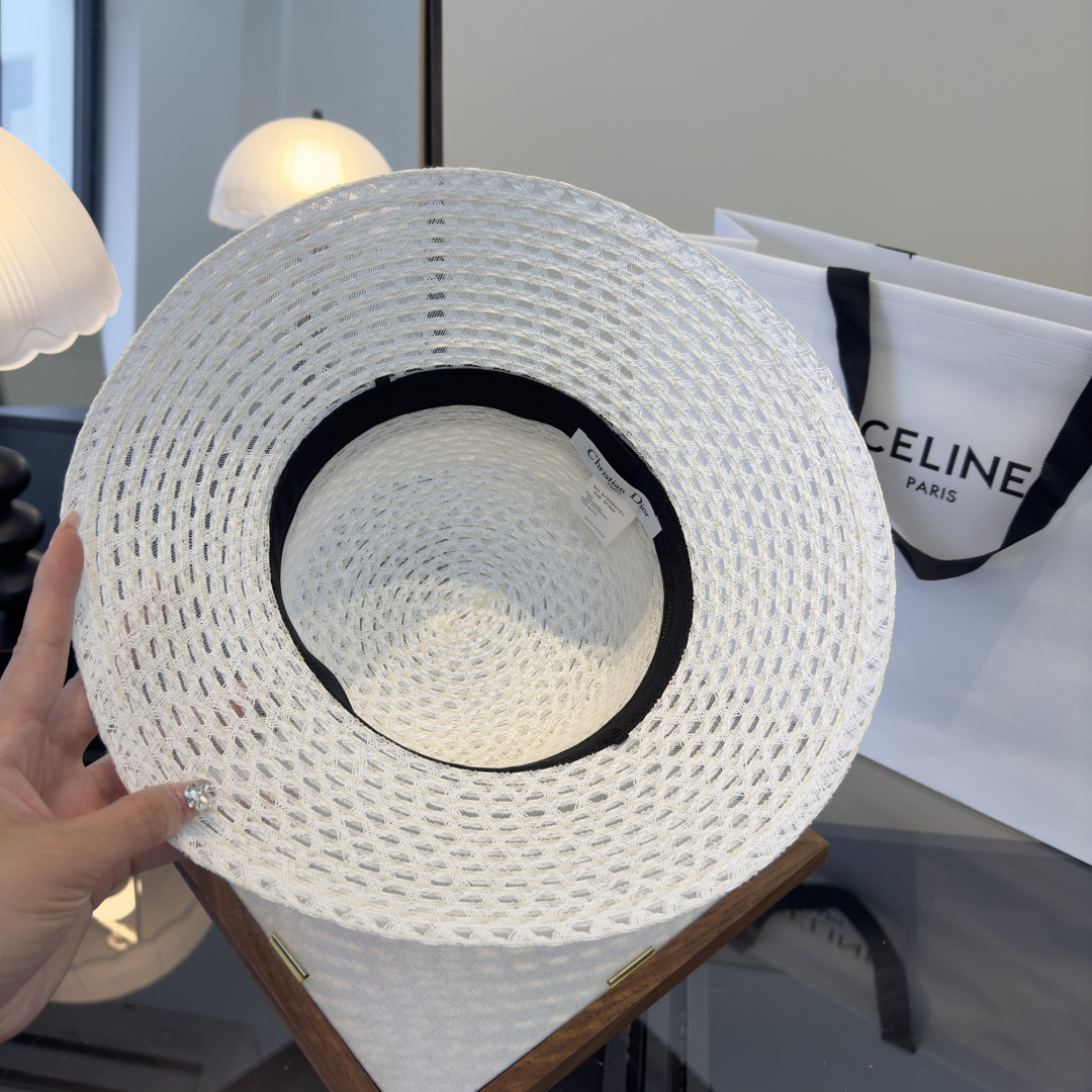 [TOP] Christian Dior Hollow Straw Hat - 3 Color