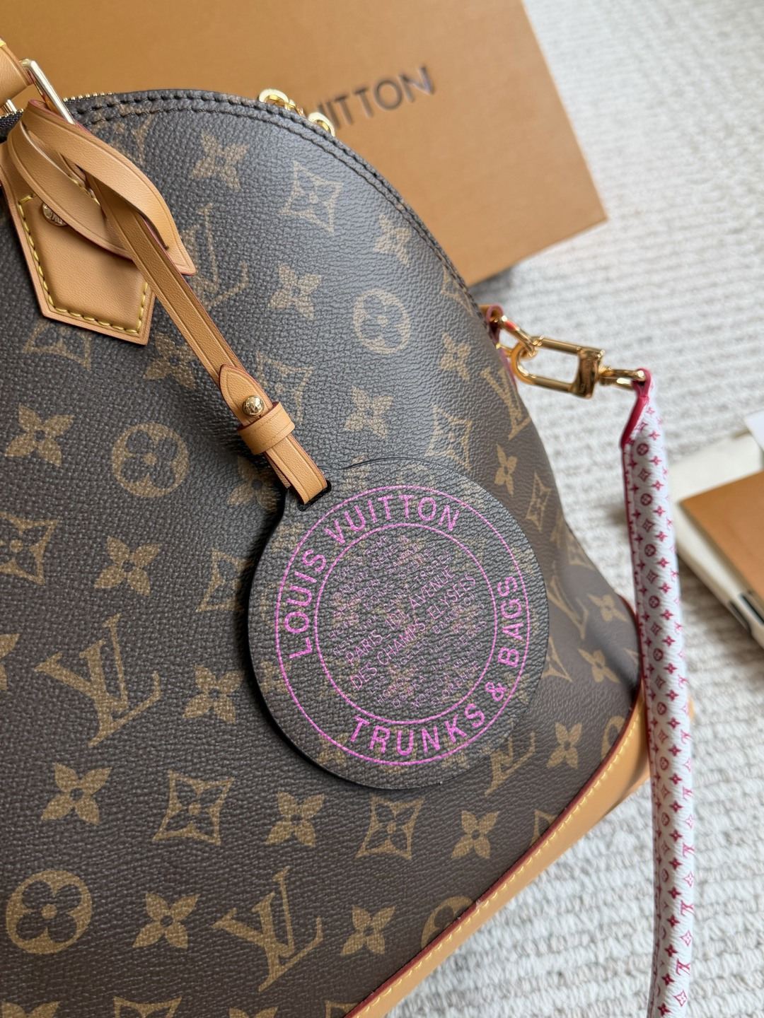 Louis Vuitton Alma Large Shell Bag Canvas with Leather Trim (Replica)