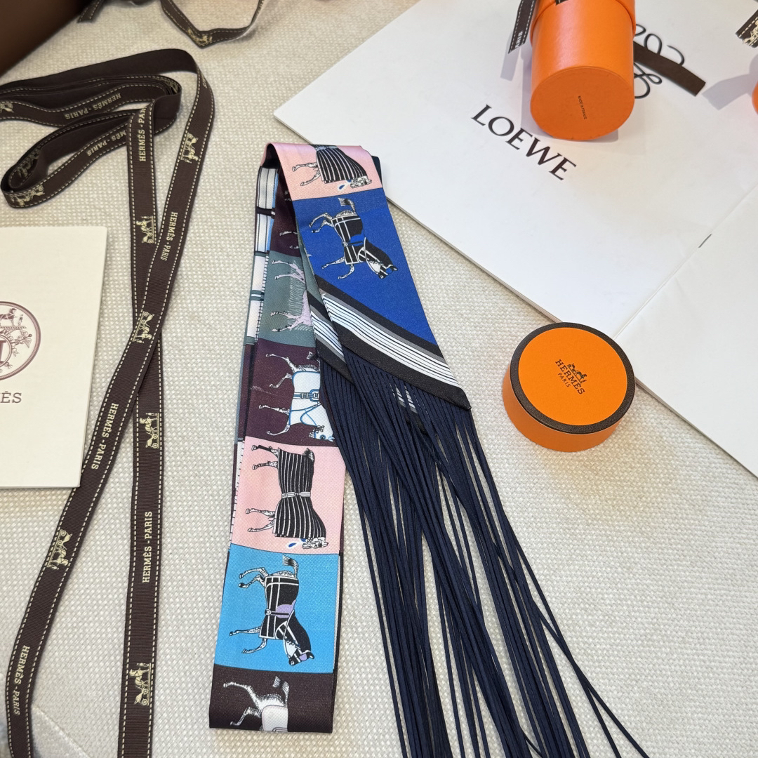 [TOP] HERMES Twilly Scarf - Blue - 711 Luxury