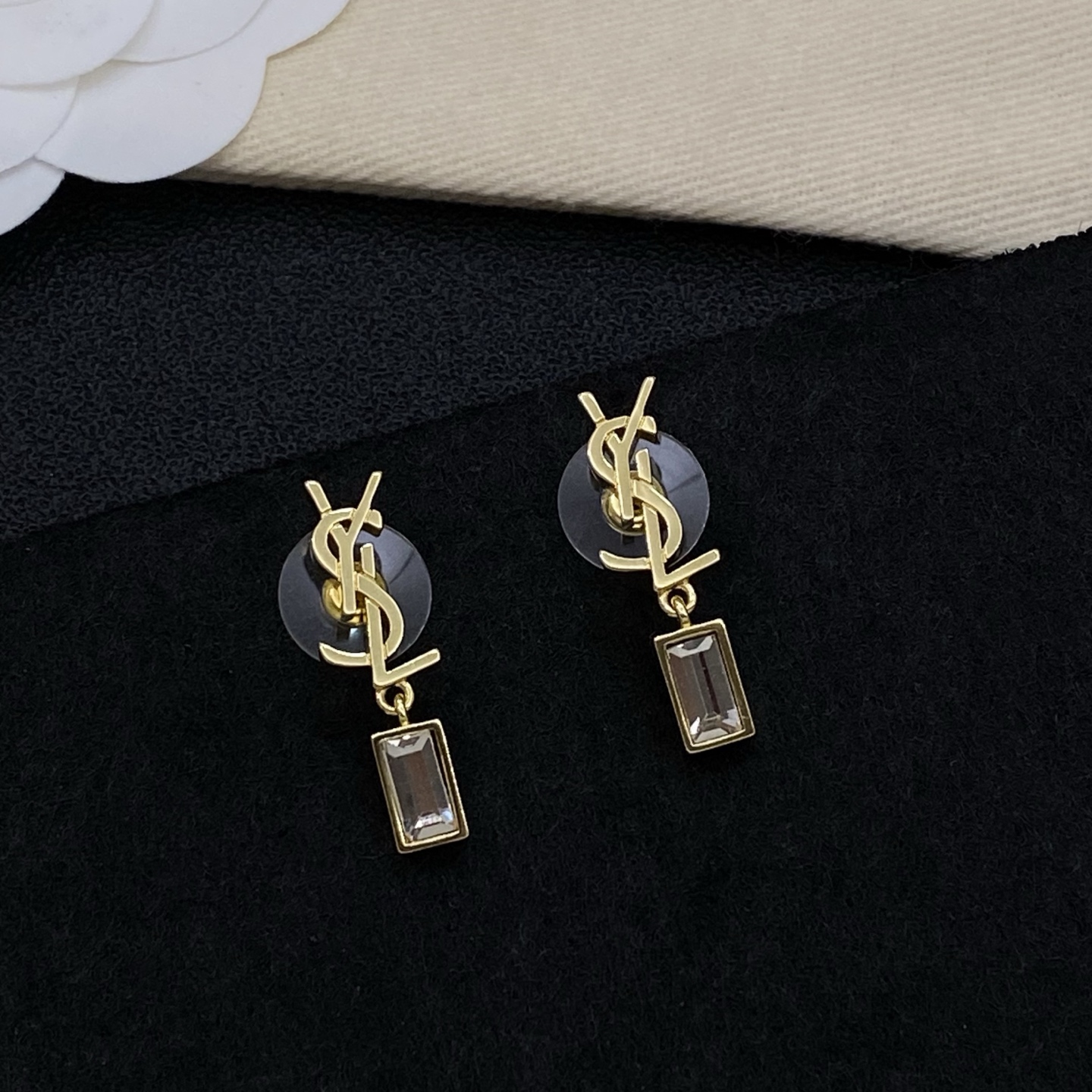 [TOP] Yves Saint Laurent YSL Earrings - Gold - 711 Luxury