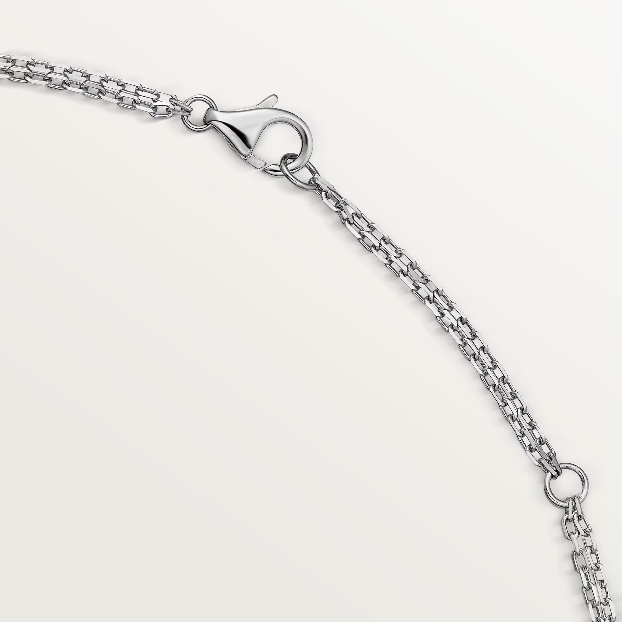 Carty Love Luna Loop Necklace, White Gold, 2 Moissanite