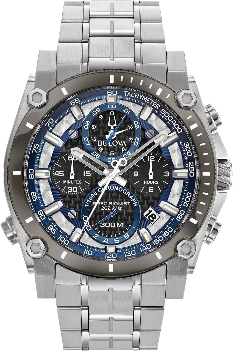 Bulova Men's Icon High Precision Quartz Chronograph Watch, Curved Mineral Crystal