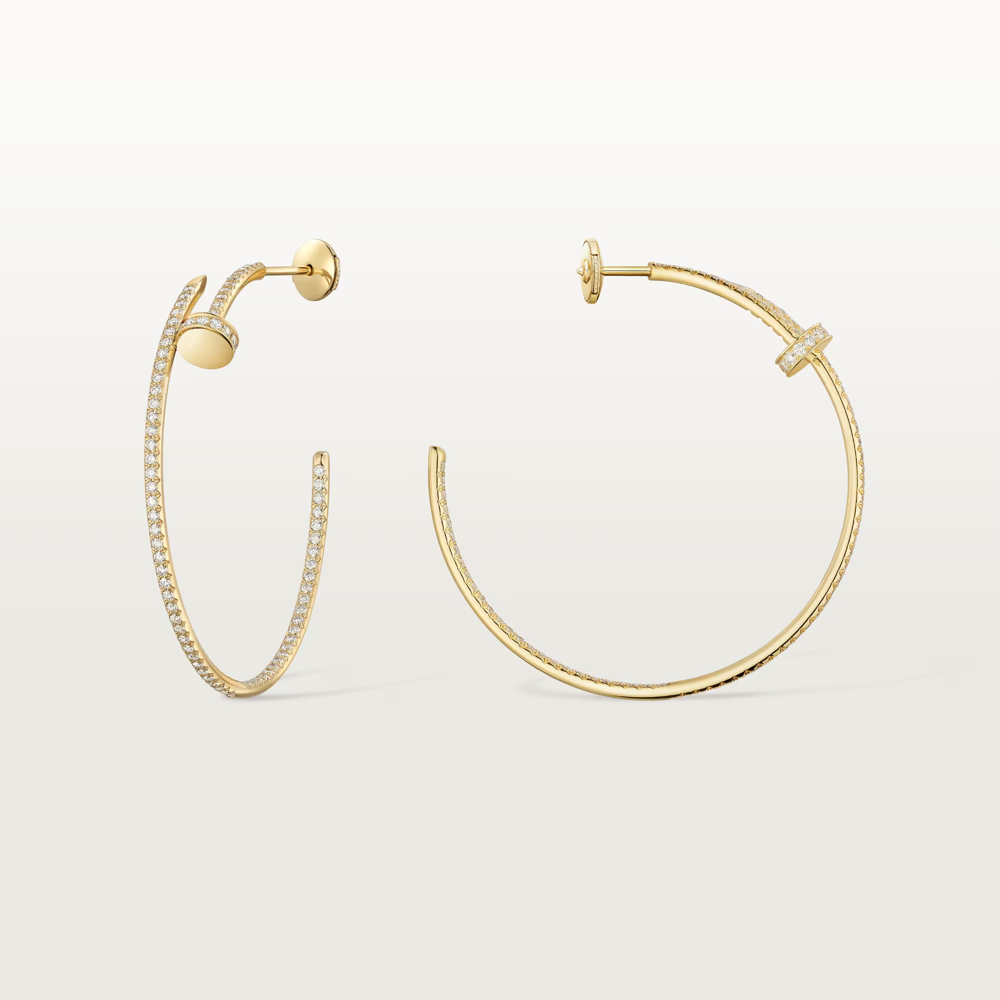 Carty Nails Solo Trace Earrings ,Yellow Gold, 176 Moissanite, Large Model