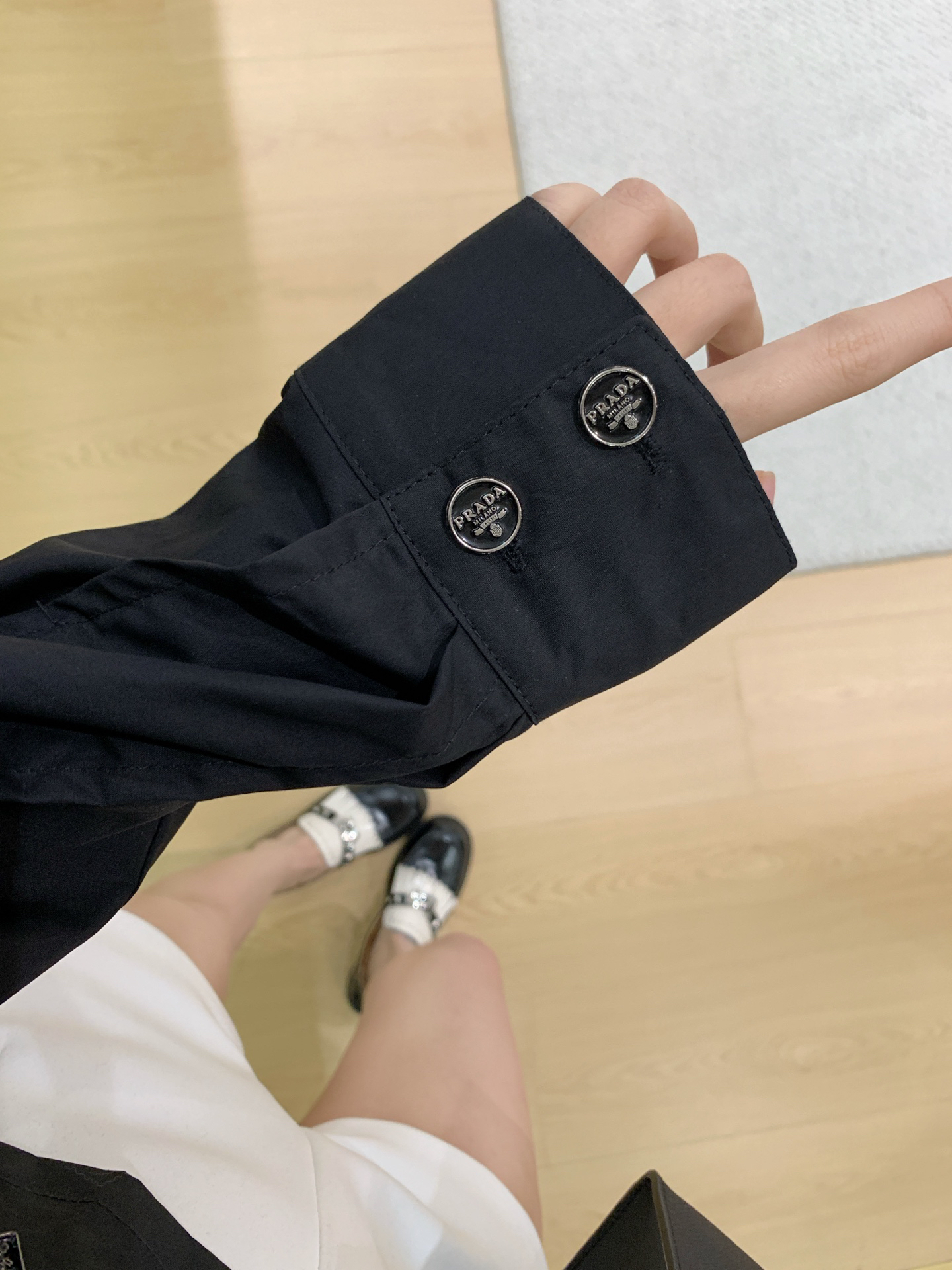 [TOP] PRADA Workwear-Style Short Shirt - Black