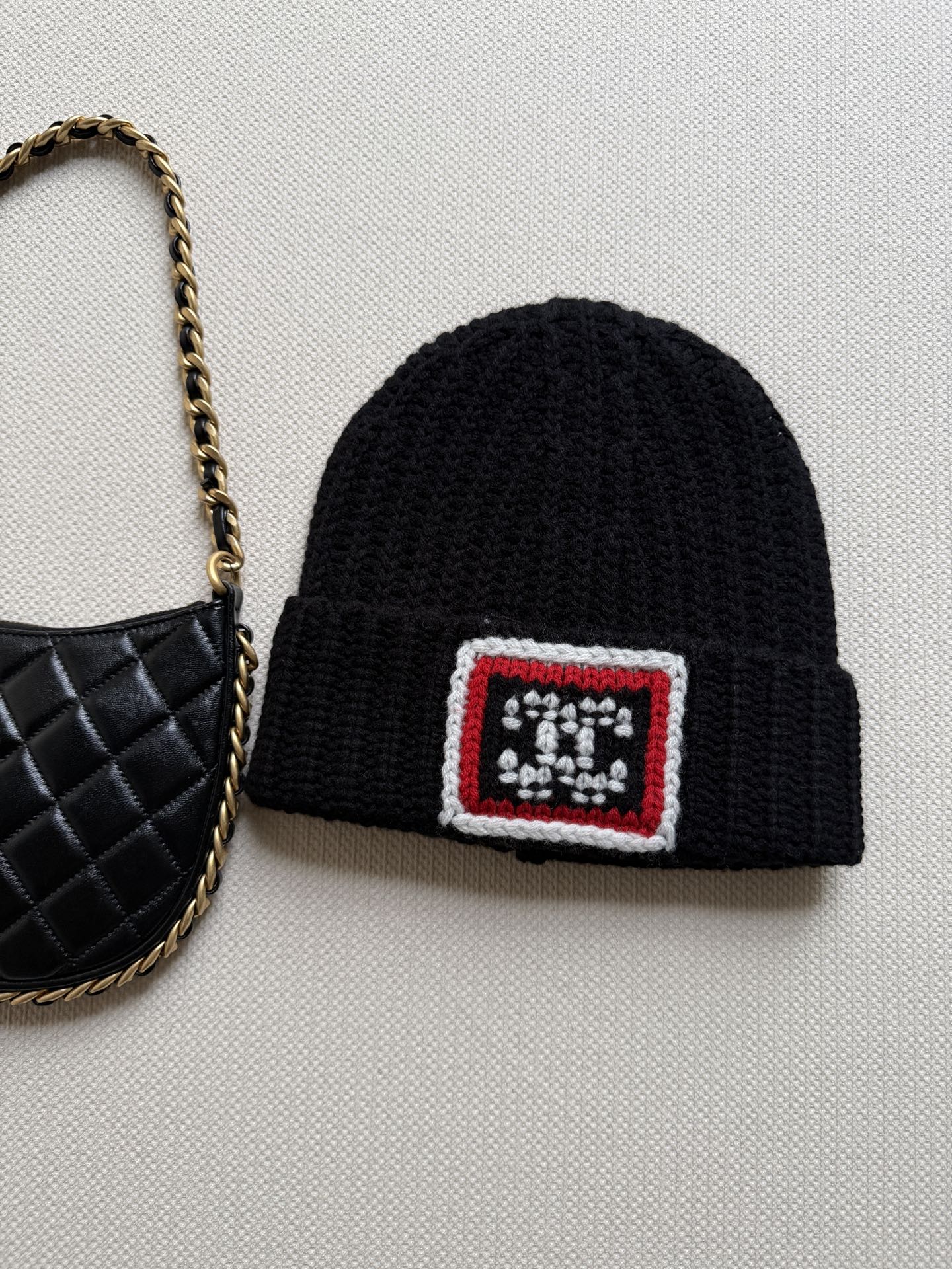 Chanel Scarf Chanel CC Knitted Cashmere Cold Hat Scarf #395030 View 2 | Nigo Office