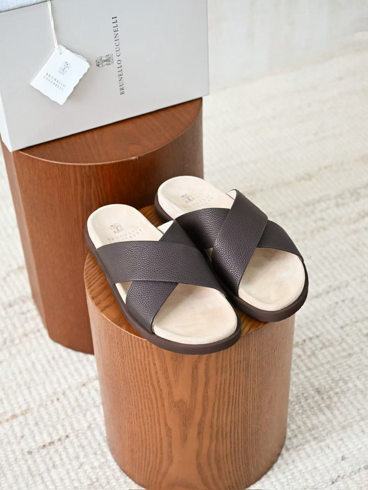Brunello Cucinelli Shoes Brunello Cucinelli Leather Sandals #378896 View 2 | Nigo Office