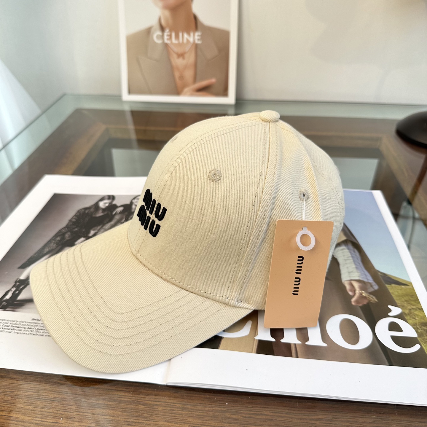 [TOP] Miu Miu  Baseball Cap - Khaki - 711 Luxury