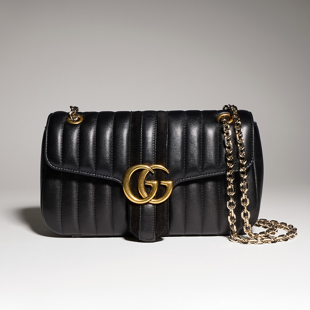 Gucci black Bag GUCCI Jetset GG Marmont Medium Shoulder Bag in Black Leather#395203 View 2 | Nigo Office