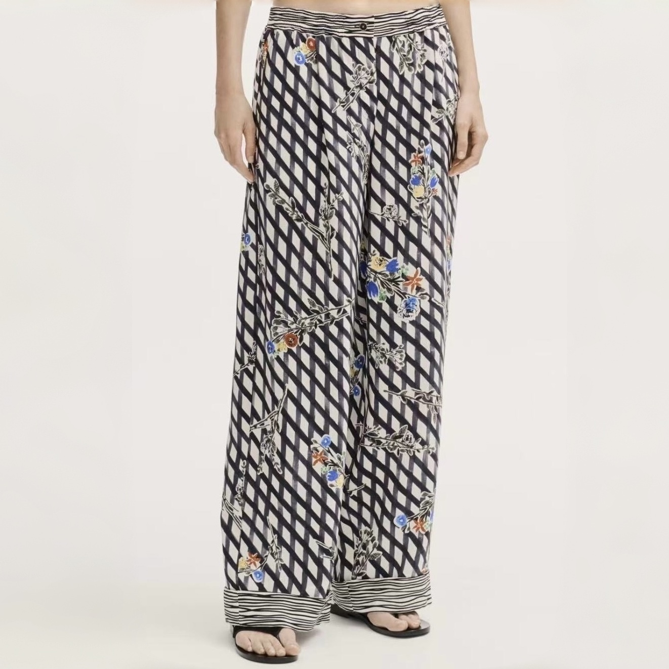 Chanel Top-Quality Version Silk Floral Trousers Pants #378178