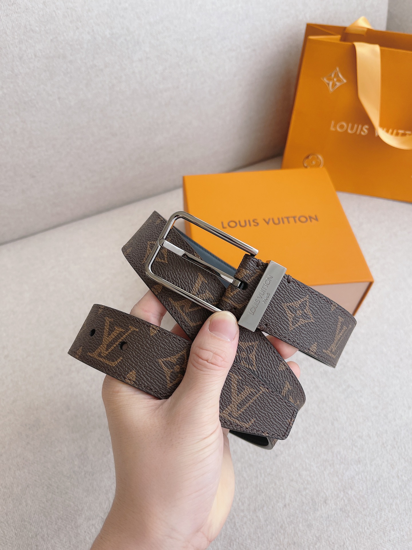 [TOP] Louis Vuitton LV Men's Belt  3.5cm - Brown - 711 Luxury