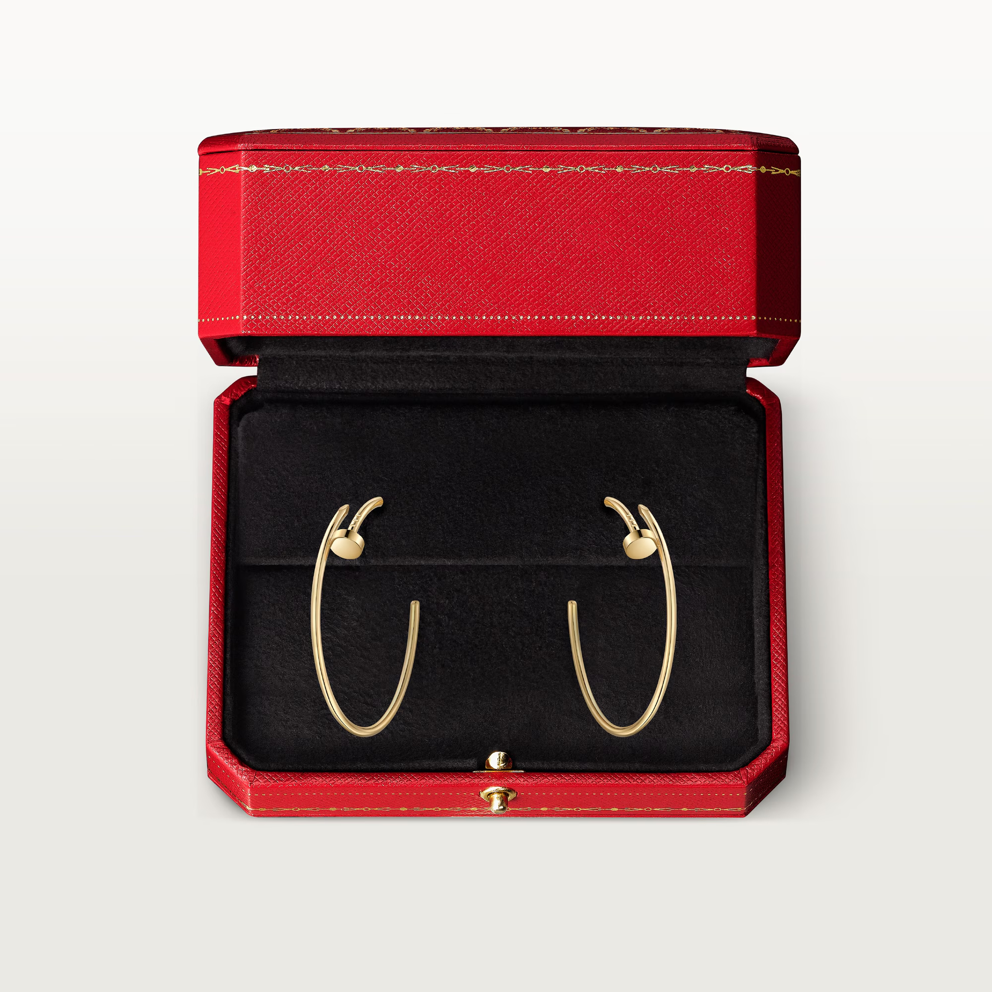 Carty Nails Solo Trace Earrings, Yellow Gold