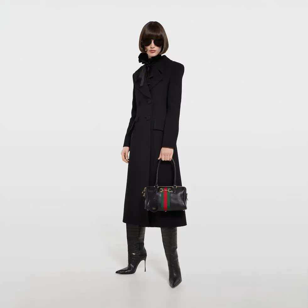 [TOP] GUCCI Borsetto Boston Bag 28x15x10cm - Black - 711 Luxury