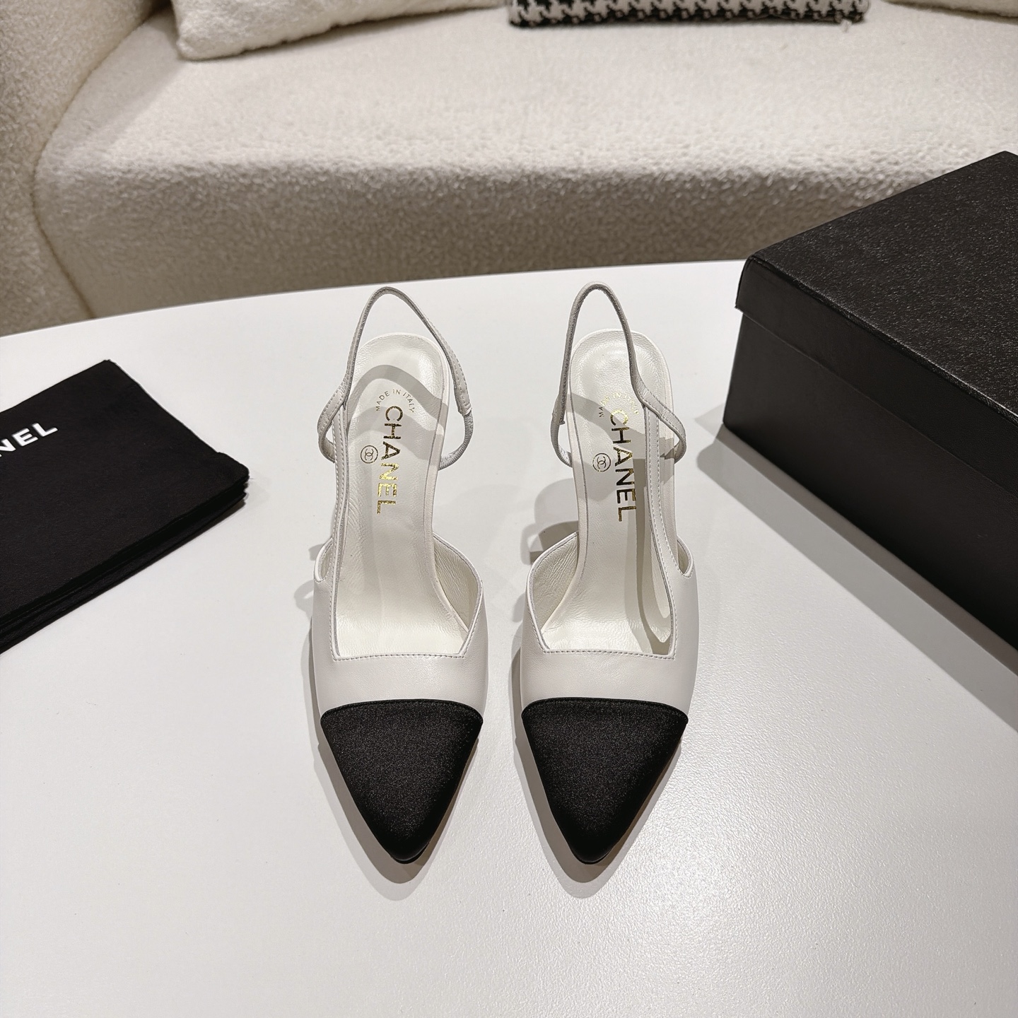 [TOP] CHANEL High Heels Mules - White - 711 Luxury