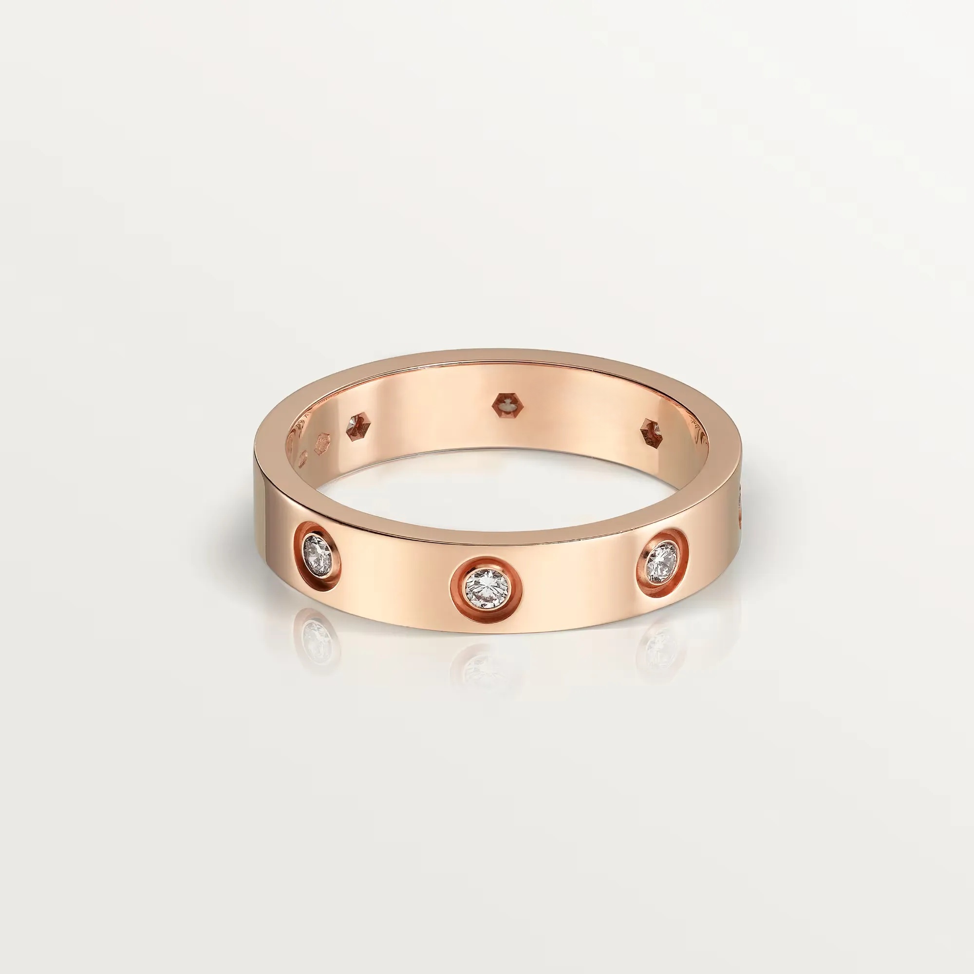 Carty Love Petite Lock Ring, Rose Gold, 8 Moissanite