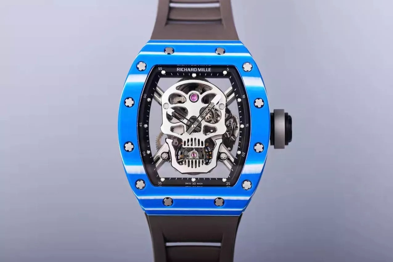 RM 52-01 Skull Black Blue Bezel 44mm