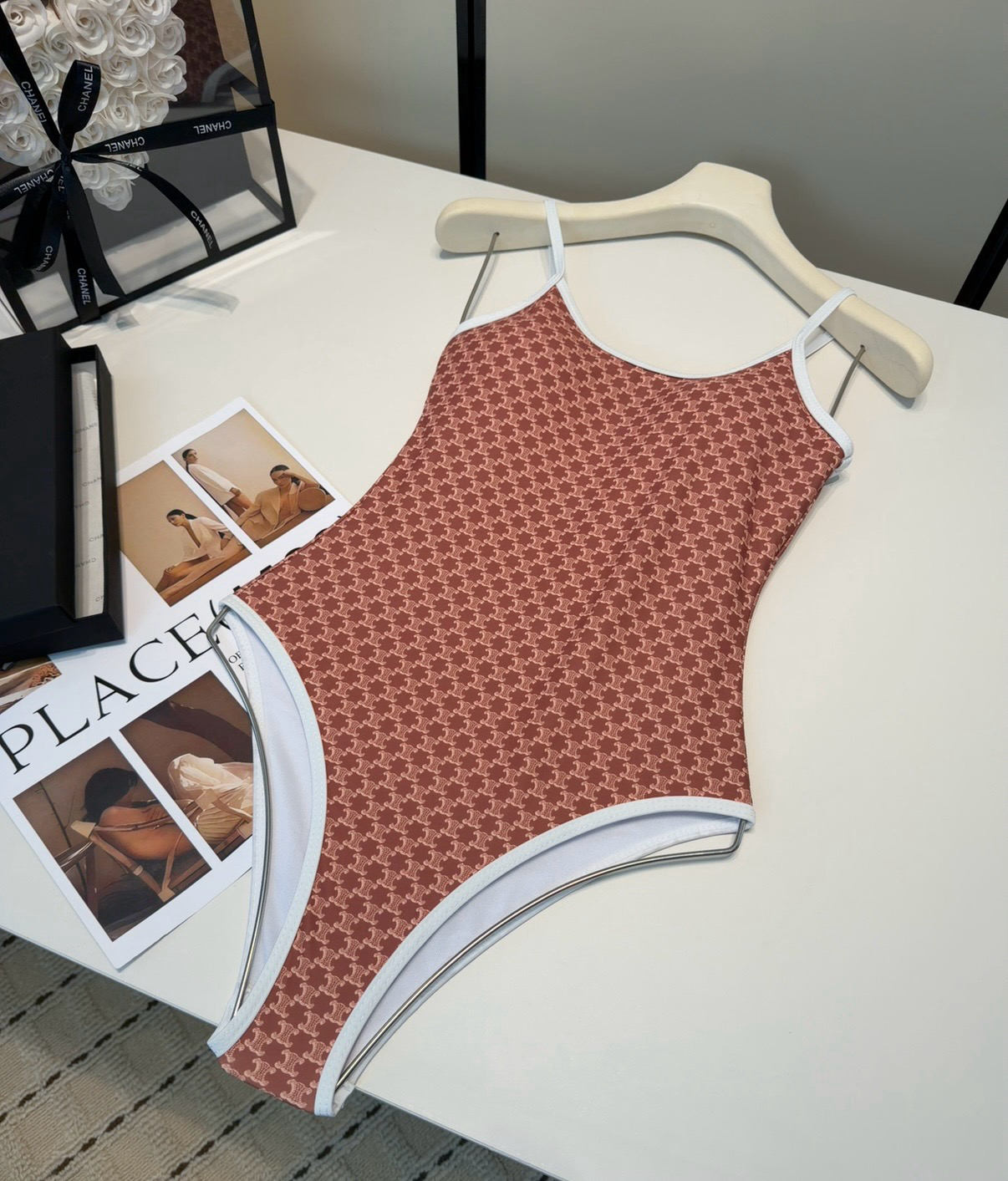 [TOP] CELINE One-Piece Swimsuit - Brown - 711 Luxury
