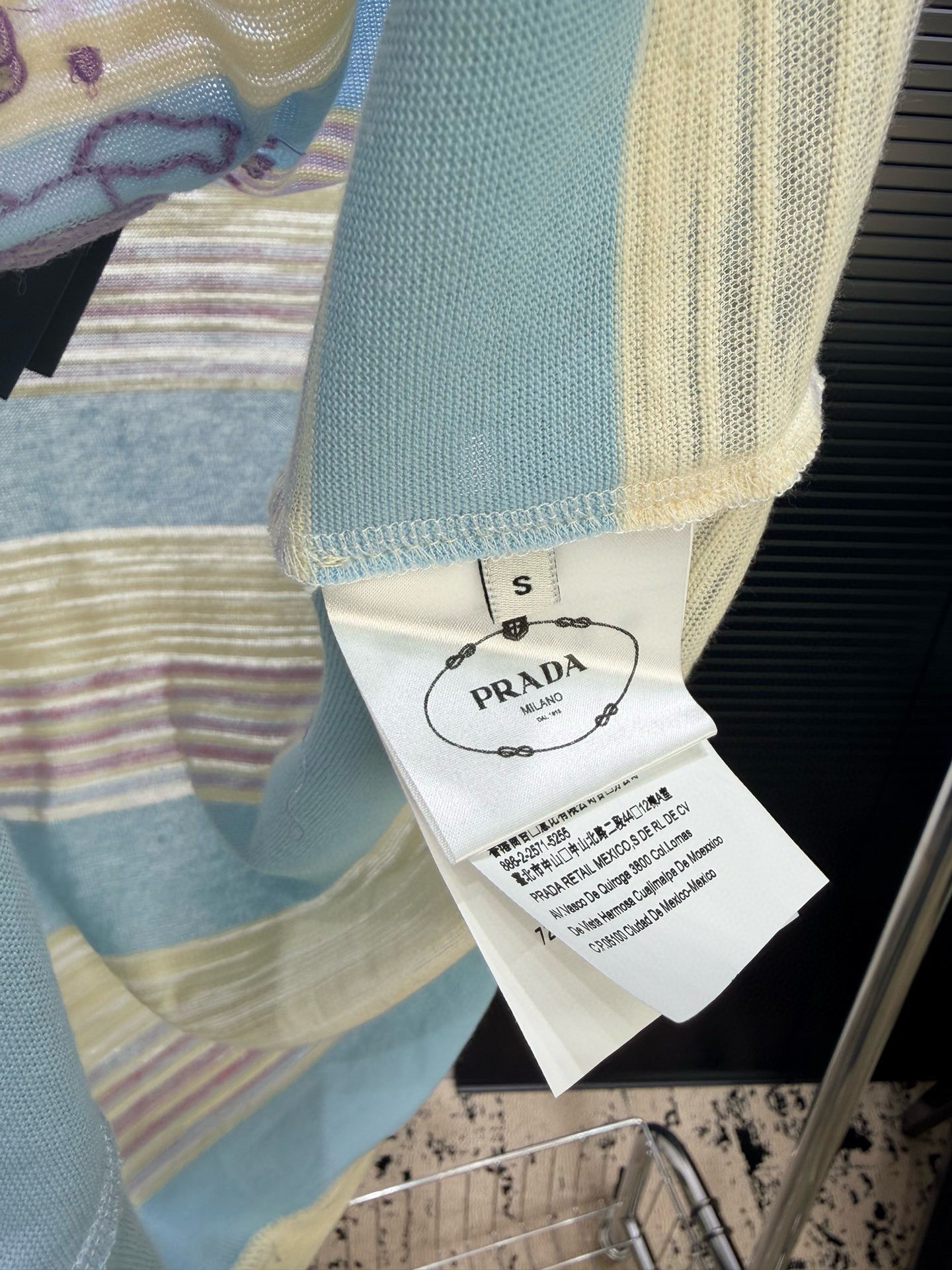 [TOP] PRADA Short-Sleeve Crew Neck T-Shirt - Blue/Purple