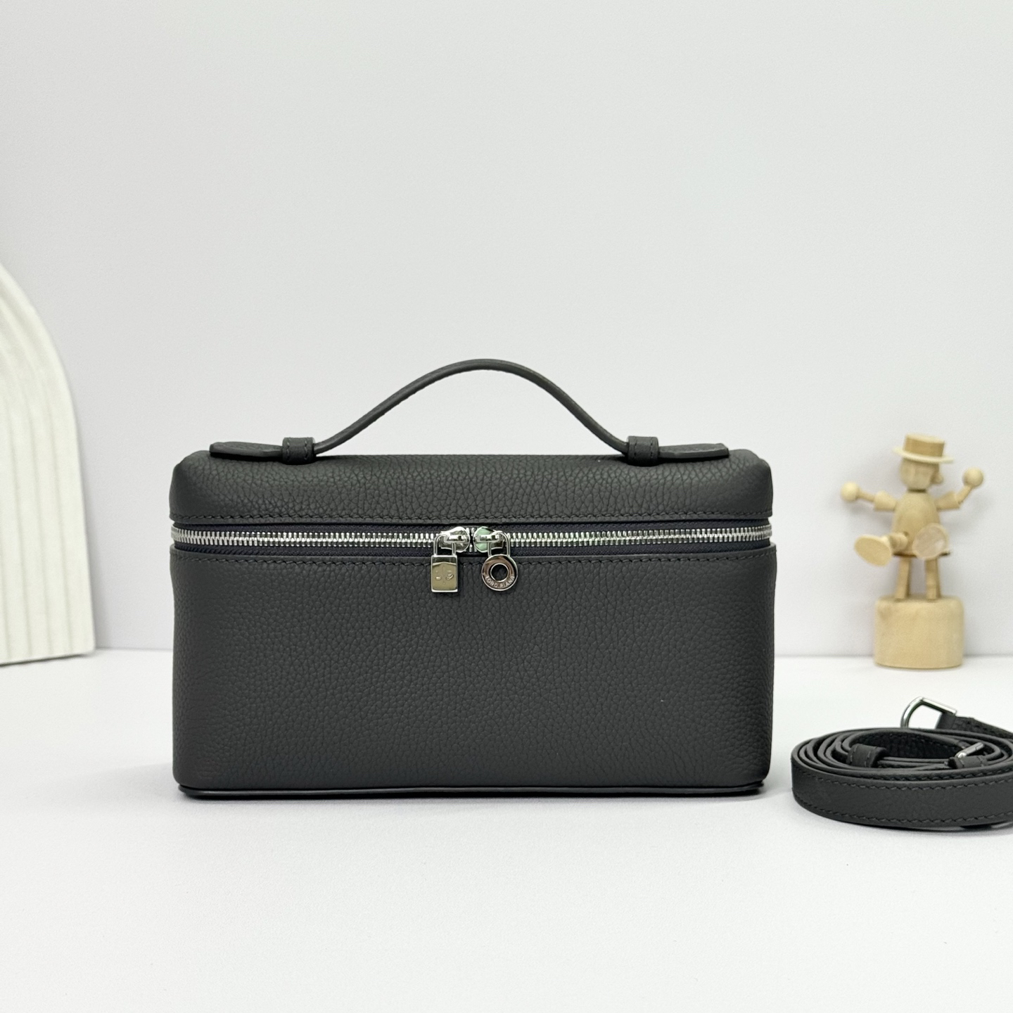 [TOP] Loro Piana Extra Poet L19 Bag 19 x 11 x 6.5 cm - Dark Gray - 711 Luxury