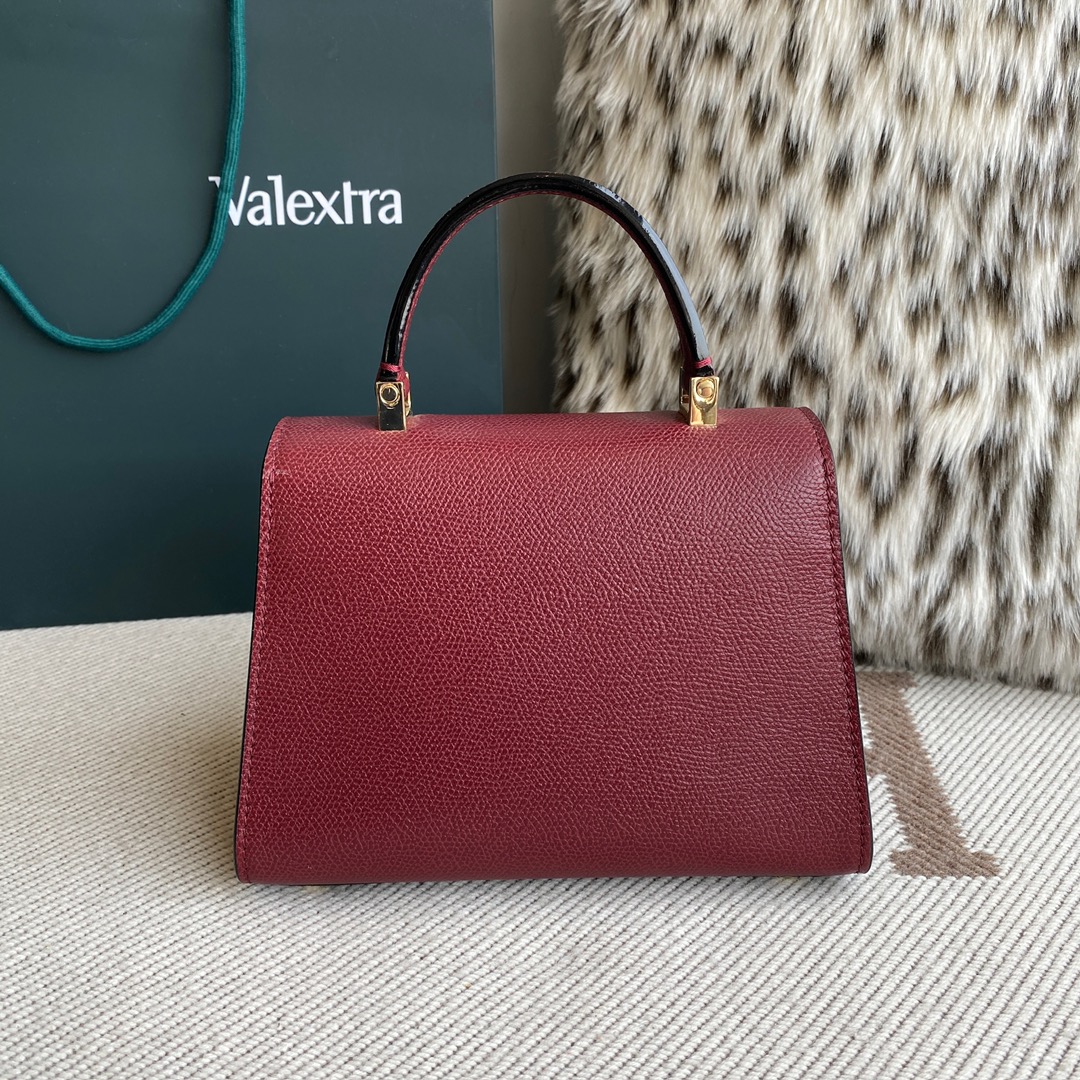 [TOP] VALEXTRA lside Bag 19.5x14x9.5cm - Wine Red - 711 Luxury
