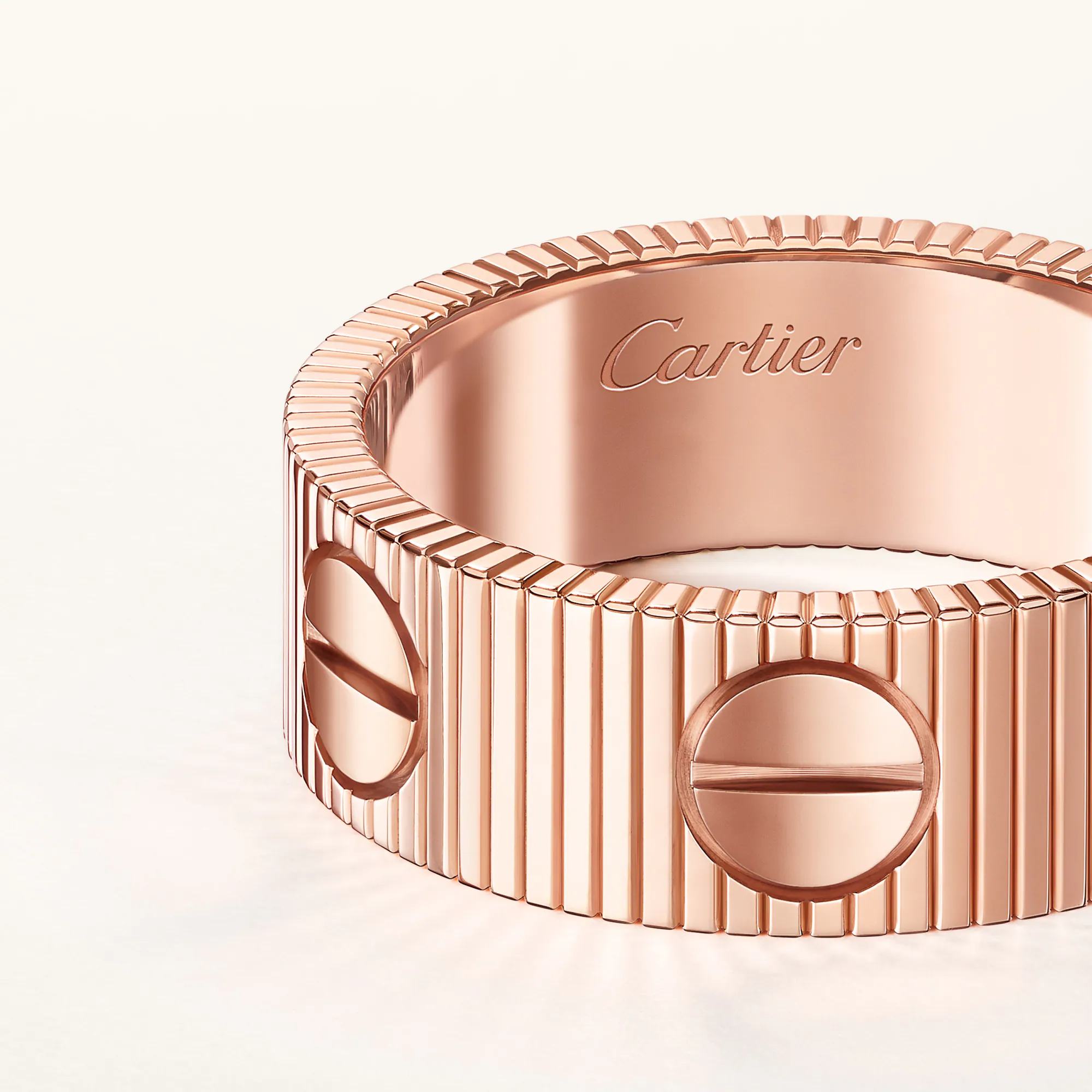 Carty Love Stripe Ring, Rose Gold