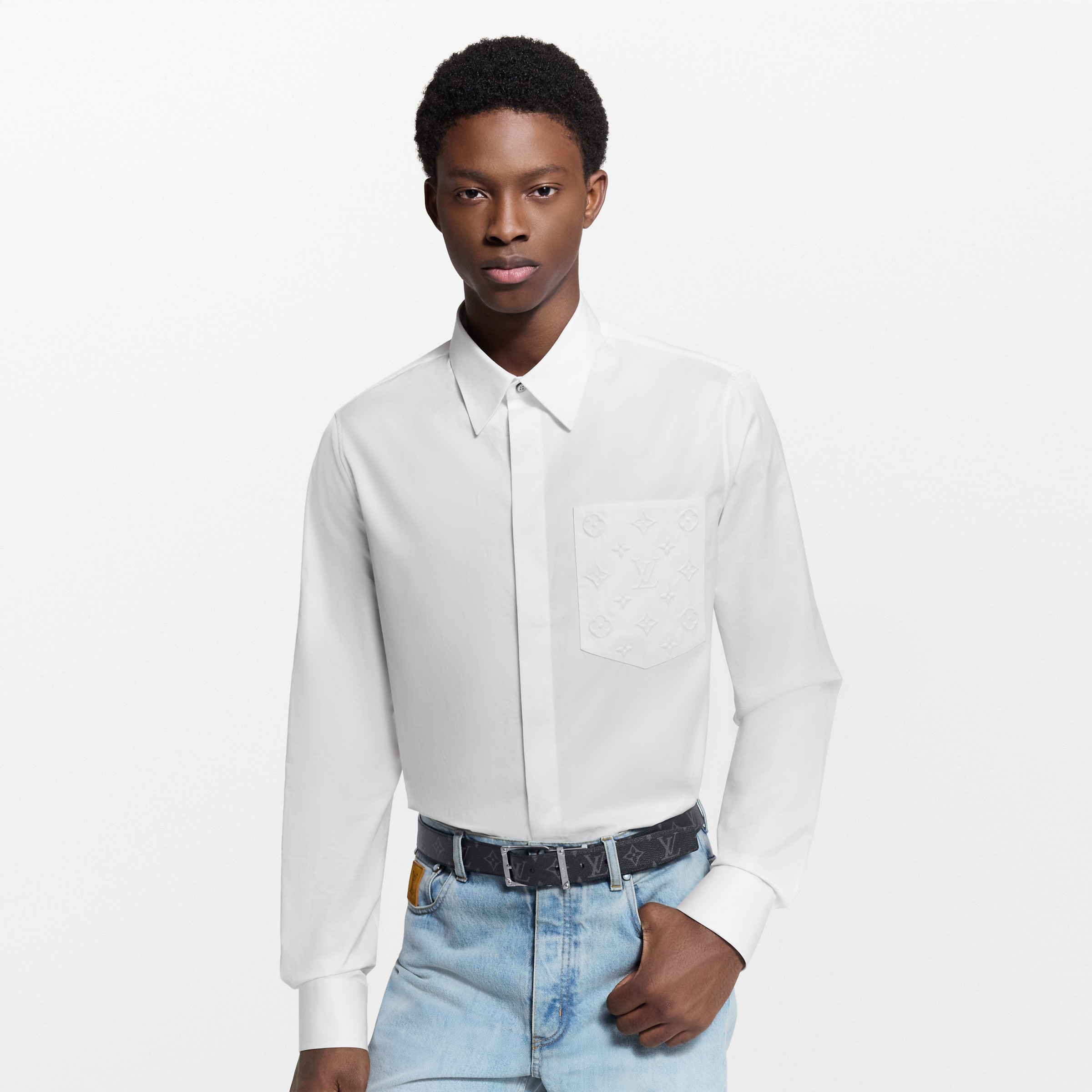Louis Vuitton Clothing LOUIS VUITTON Embossed Pocket Long-Sleeved Shirt #395625 View 2 | Nigo Office