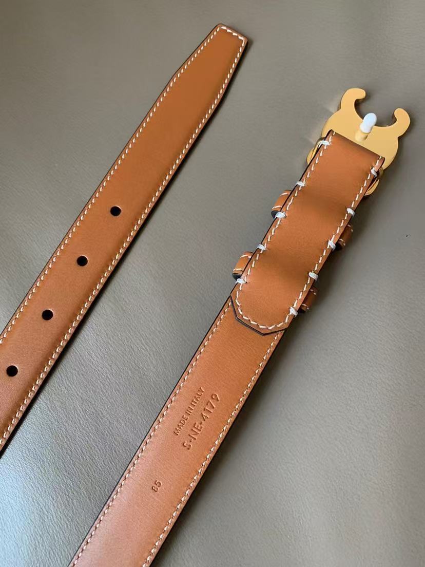 [TOP] CELINE Belt Calfskin 2.5cm - Brown - 711 Luxury